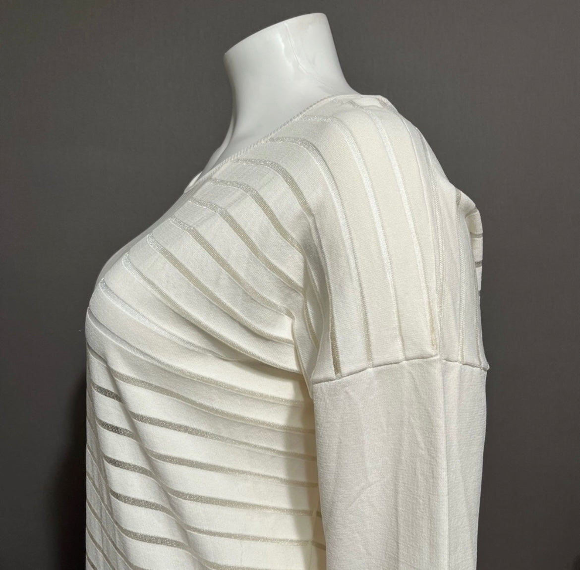 Wynne Layers White Stripe Sweater Sz-XL