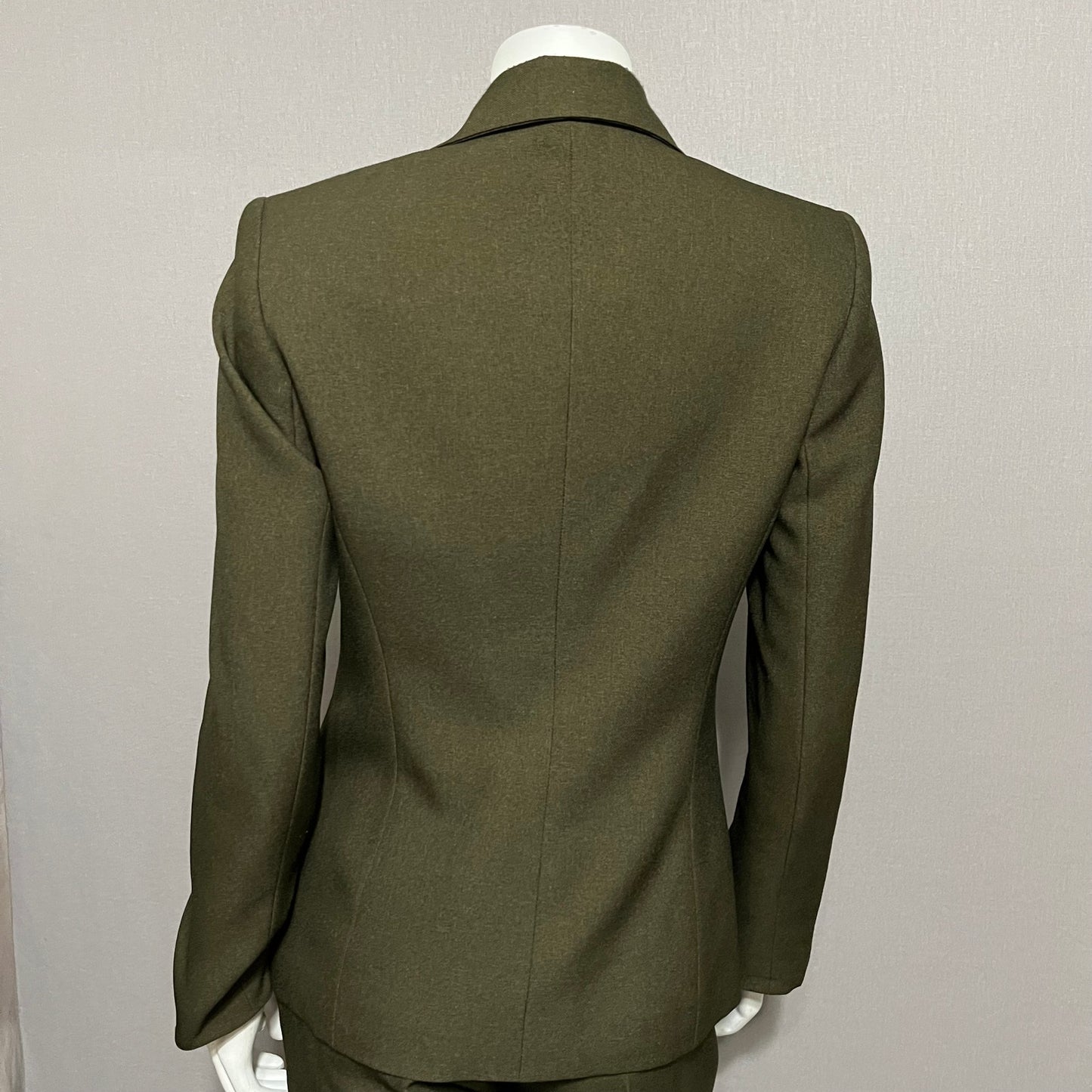 Jones Studio Army Green 2 Pc Career 3 Button Blazer & Pant Suit Sz-6
