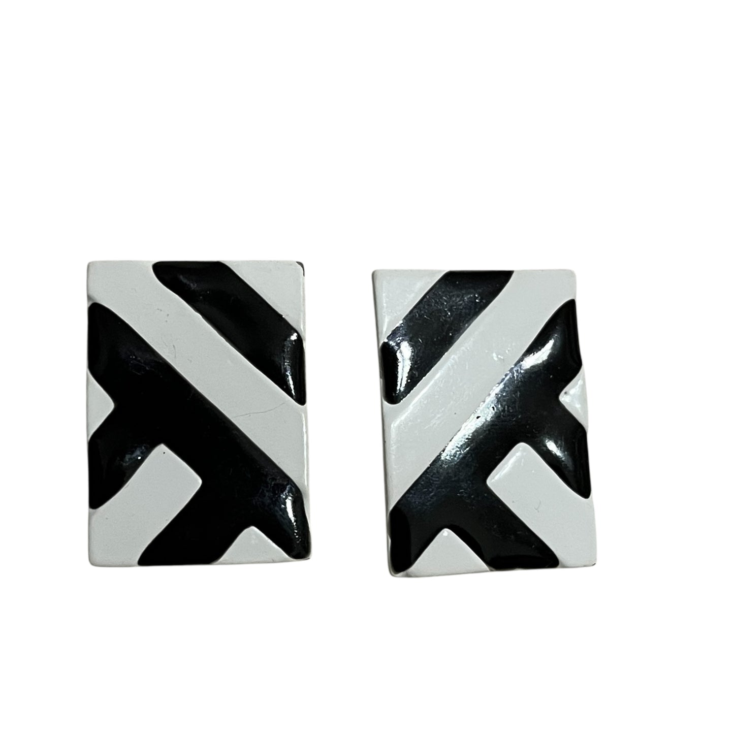 Black and White Geometric Earrings