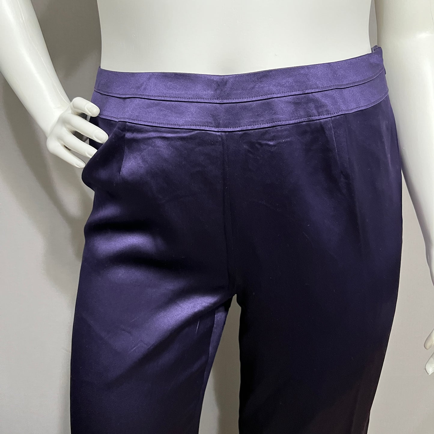 Talbots 100% Pure Silk Purple Dressy Pants Sz-14W