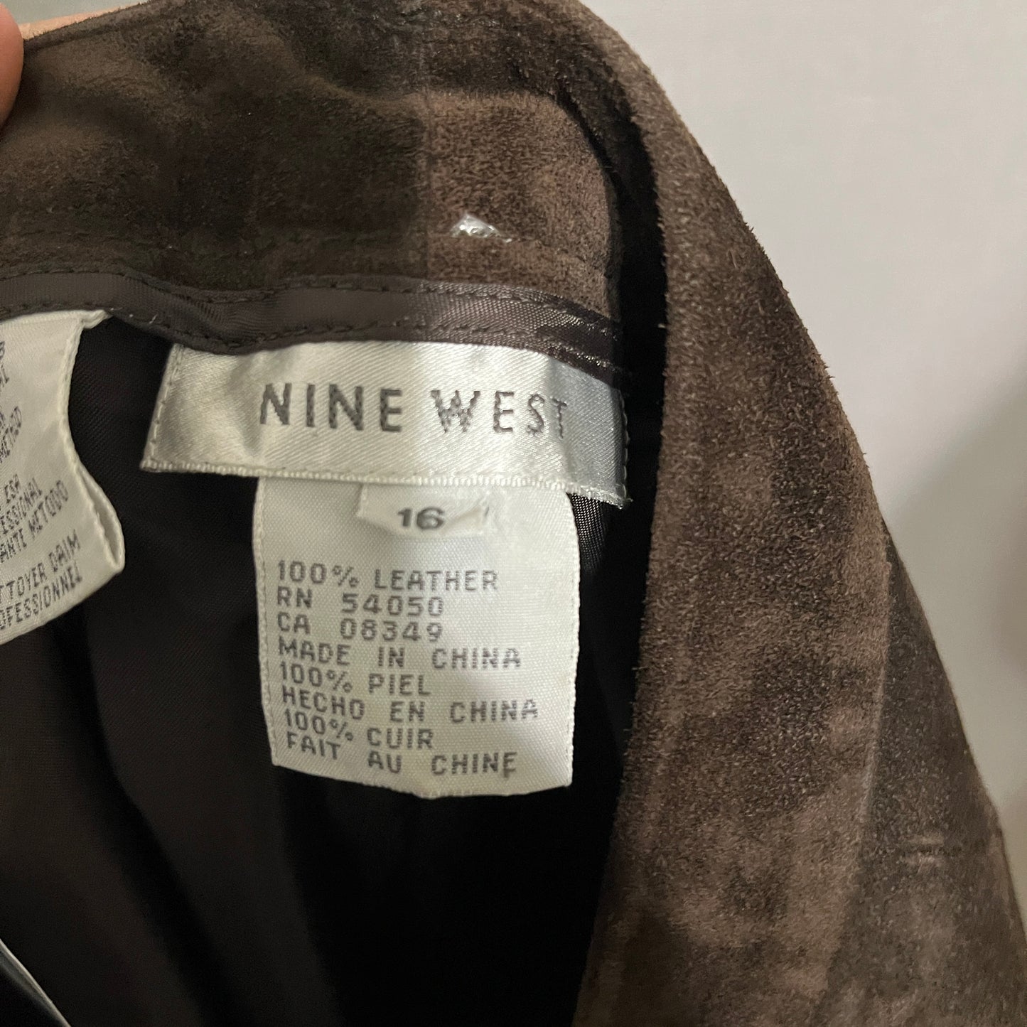 Nine West Chocolate Suede Straight Leg Pants Sz-16