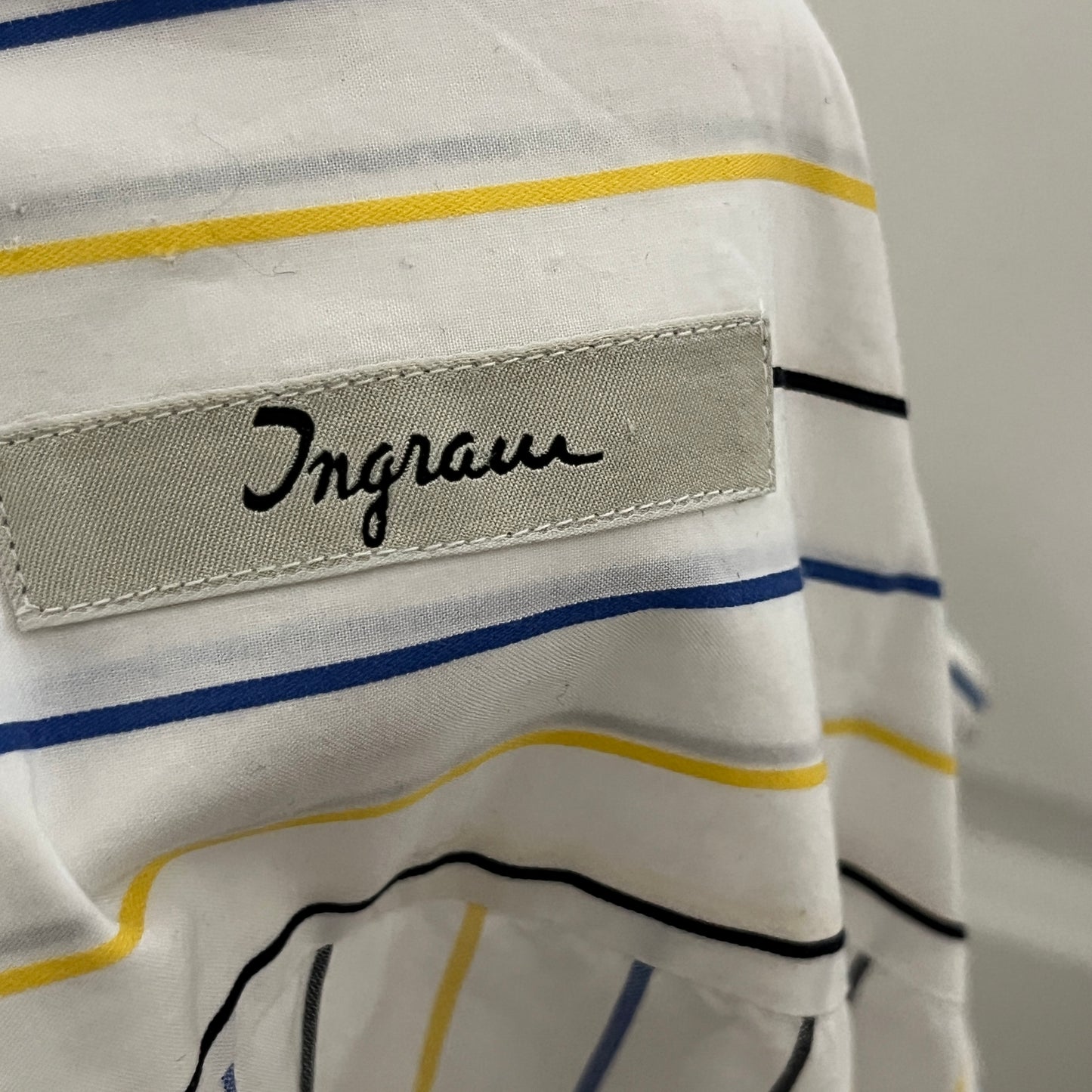 Ingram Cotton Blend Stripe Unisex Collared Shirt Sz-Lg/XL