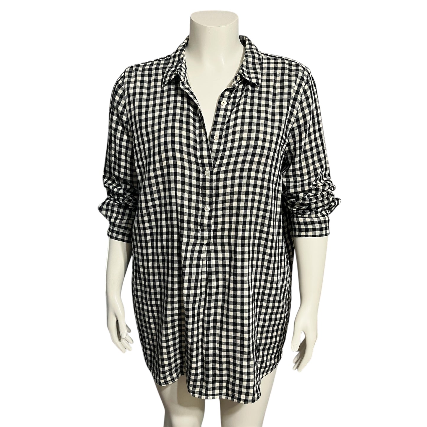 J.Jill 100% Cotton Gingham Tunic Top Sz-XL