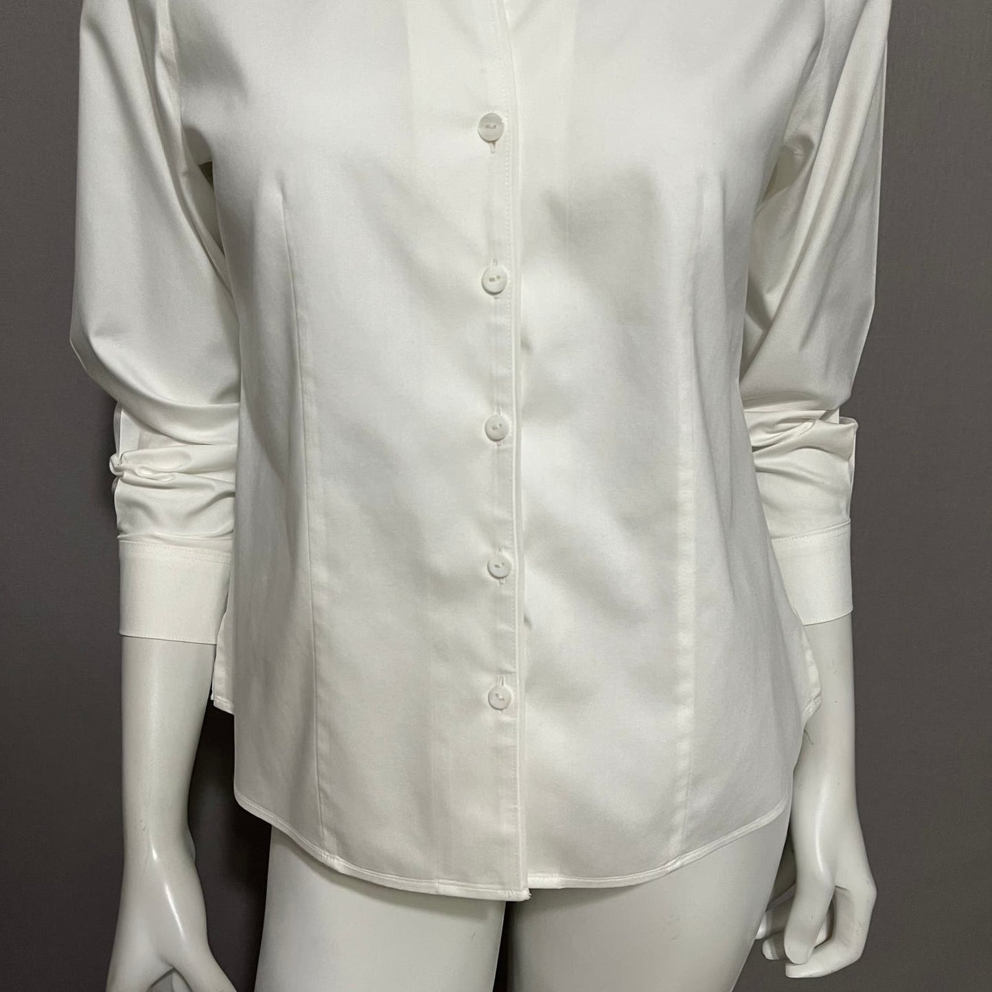 Foxcroft No Iron 100% Cotton Button Front Shirt Sz-8 Petite
