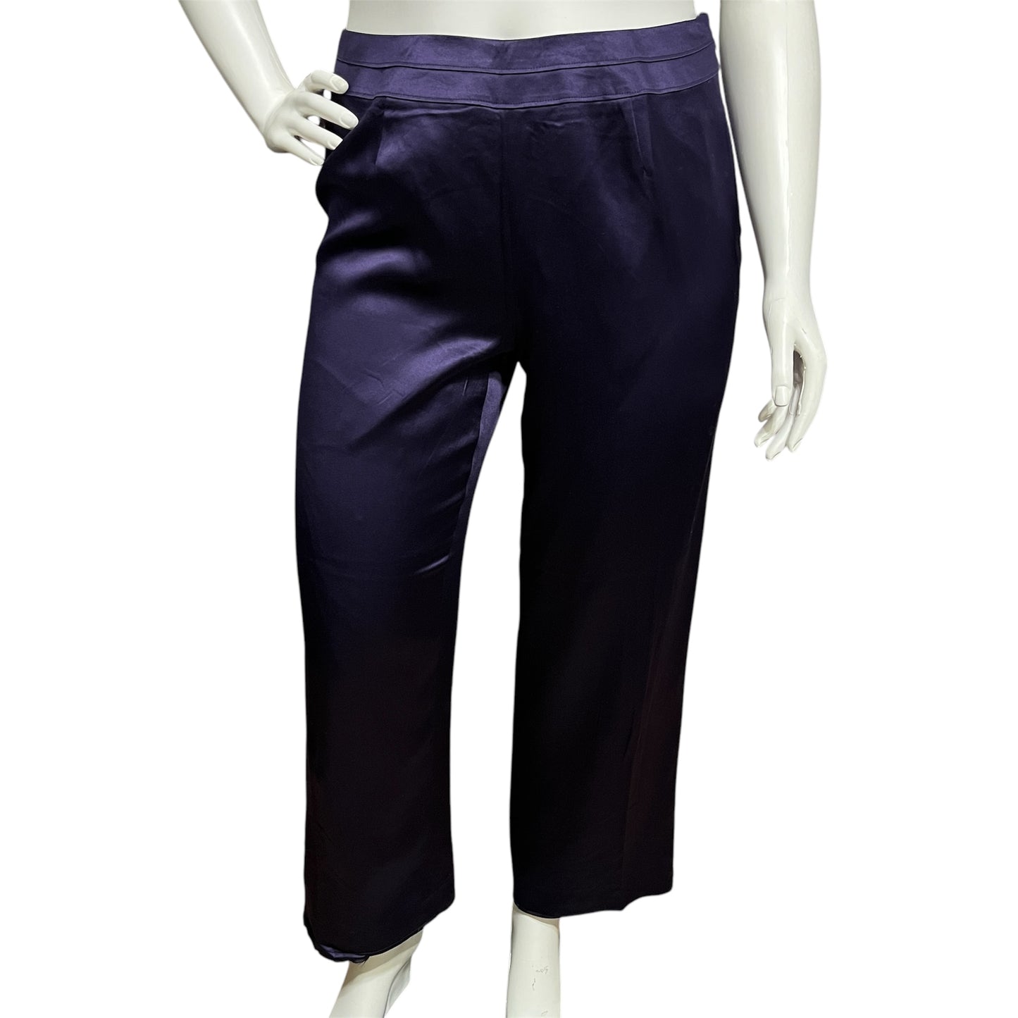 Talbots 100% Pure Silk Purple Dressy Pants Sz-14W