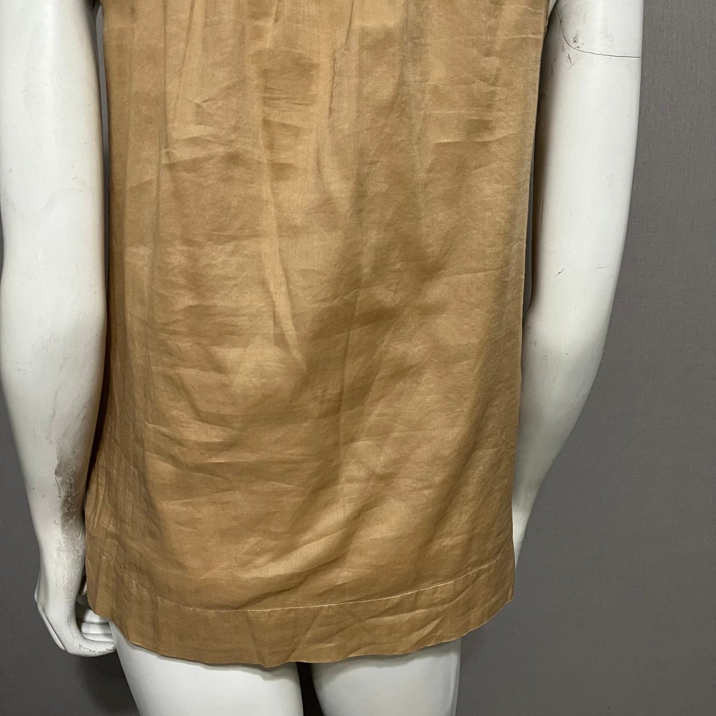 Talbots Camel Brown Sleeveless 100% Cotton Top Sz-2