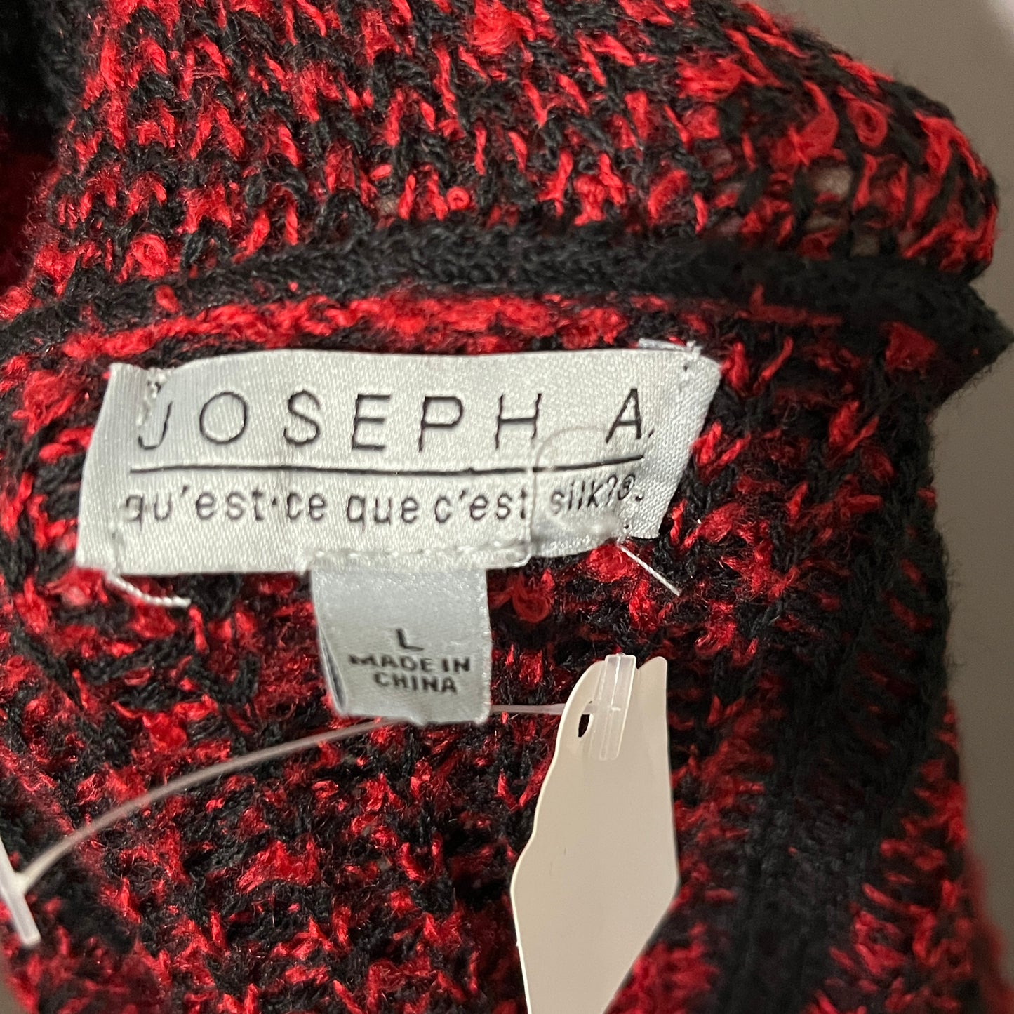 Joseph A Red and Black Knit Cardigan Sz-Large