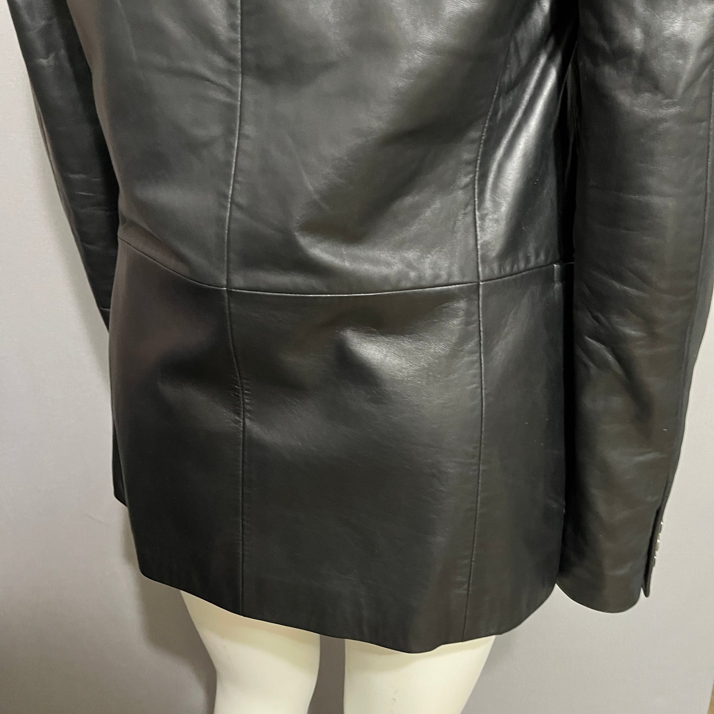 Adriano Goldschmied Black 100% Leather Blazer Jacket Sz-Medium
