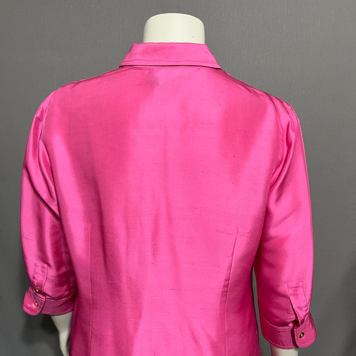 Lauren Ralph Lauren Hot Pink 100% Silk Blouse Sz-16