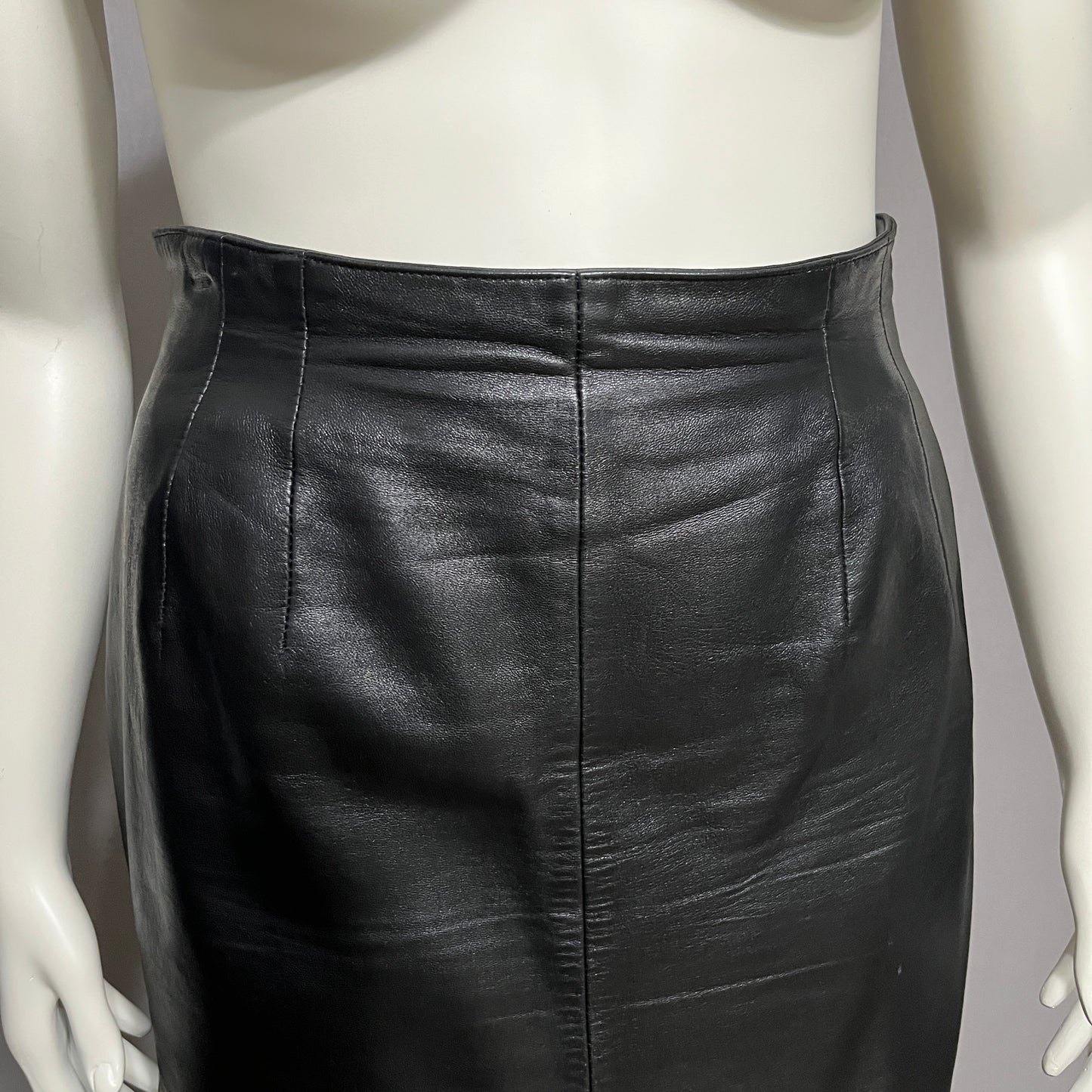 Vintage Lord & Taylor 100% Genuine Leather Pencil Skirt Sz-16