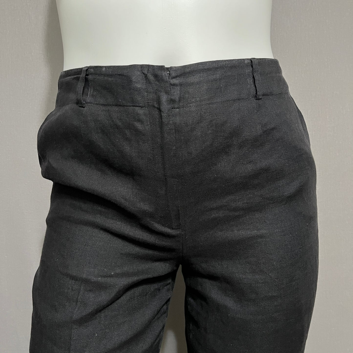 Talbots Black 100% Linen Pants Sz-16