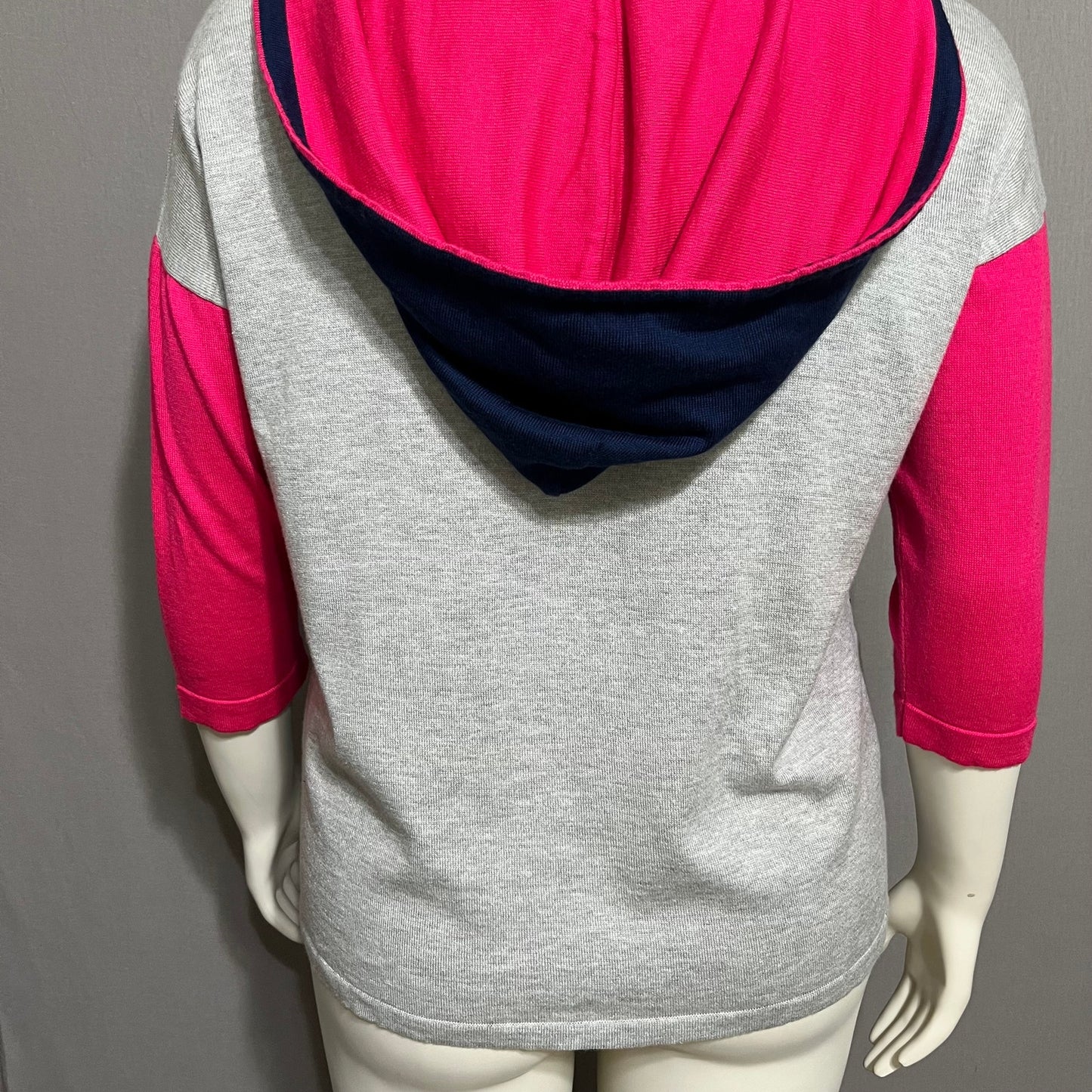 Angel Gray Paint Splatter With Pink Sleeve Zip Up Cardigan Sz-Medium