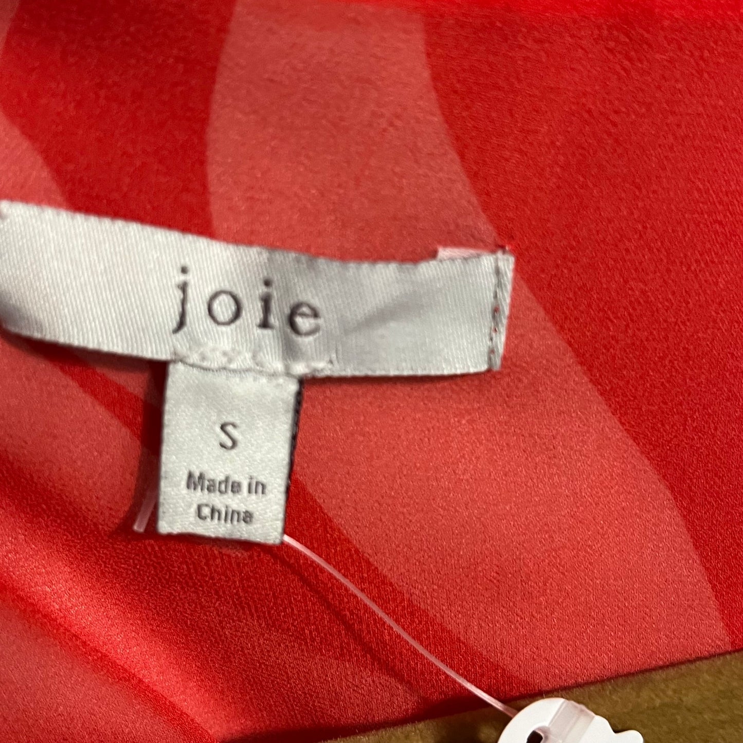 Joie Cherry Red & Floral Lightweight Flirty Silk Blouse Sz-Small