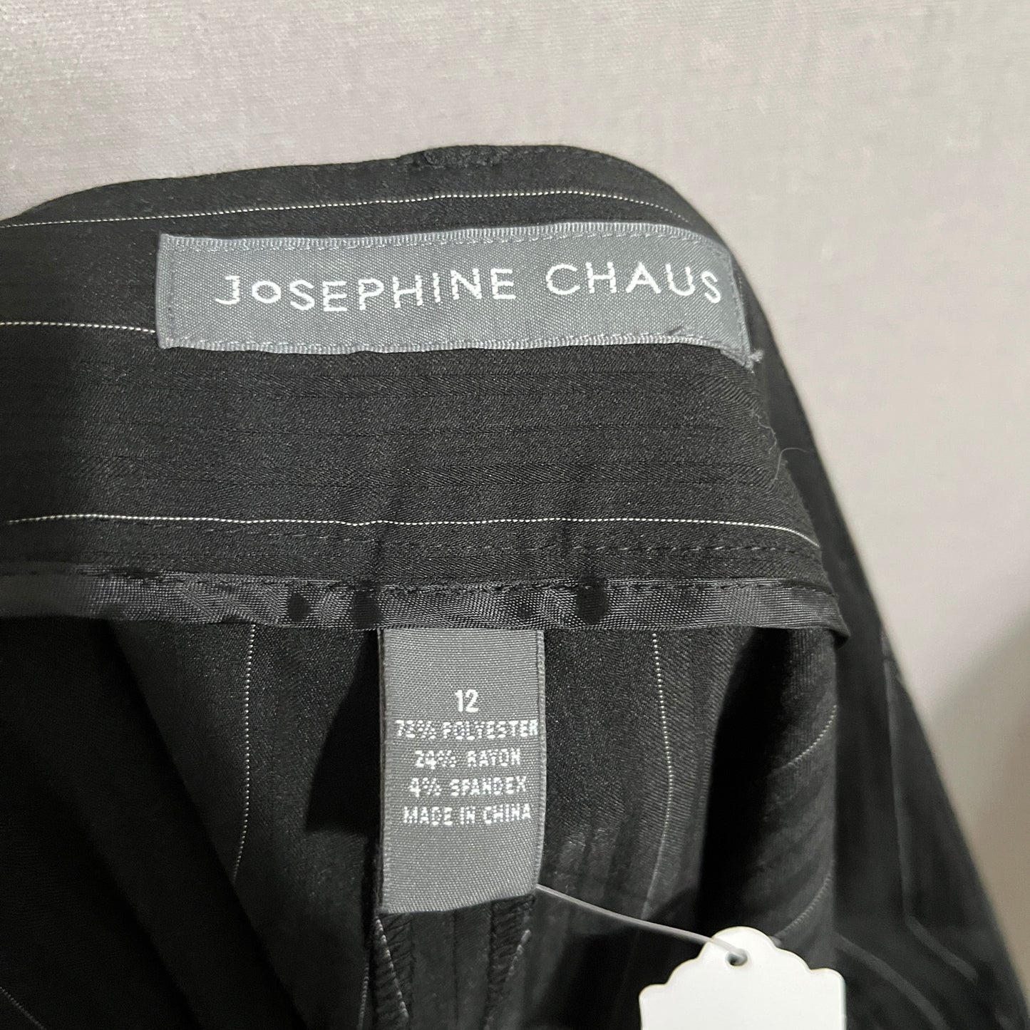 Josephine Chaus Pinstriped Career Straight Leg Pants Sz-12