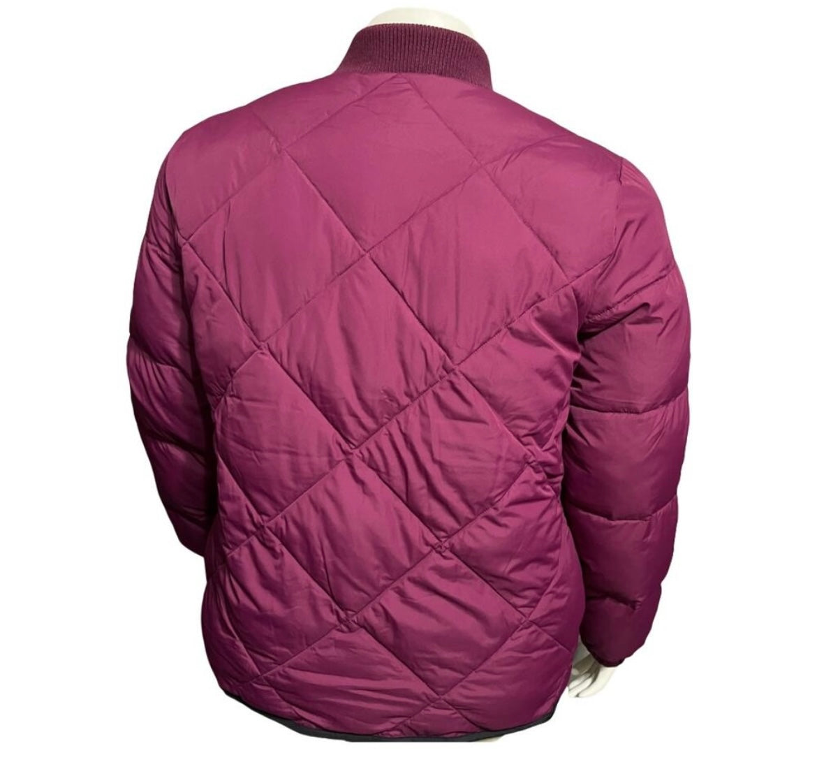 Lands End Pink Puffer Zip Up Bomber Quilted Jacket Sz-XL (18)