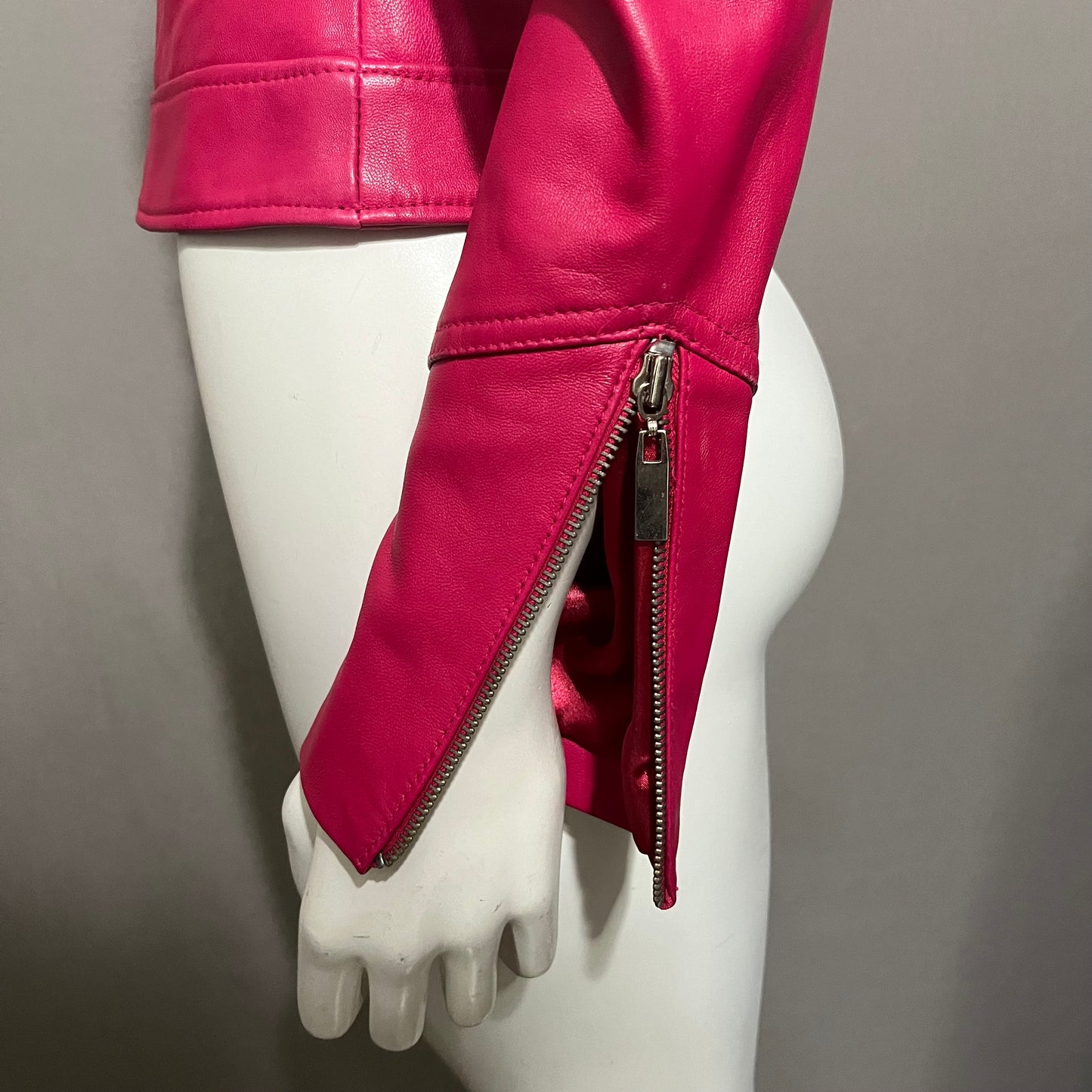 Bebe Pink 100% Leather Jacket Sz-Small