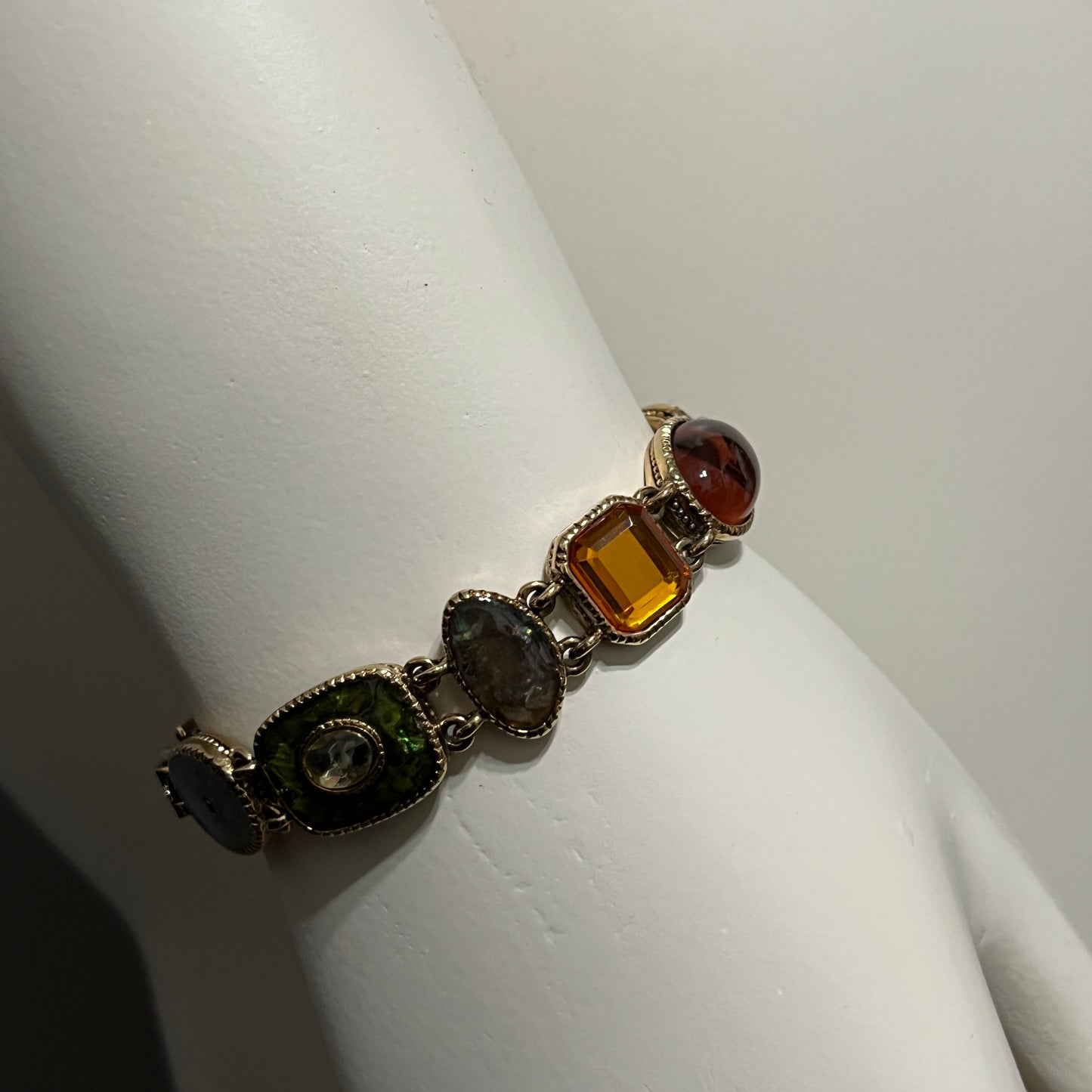 Fall Themed Autumn Multi-Stone Jeweled Bracelet