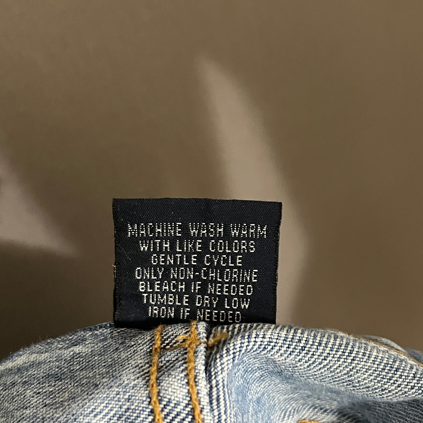 Faconnable Light Blue Denim with Tan Patch Straight High Rise Jeans Sz-14