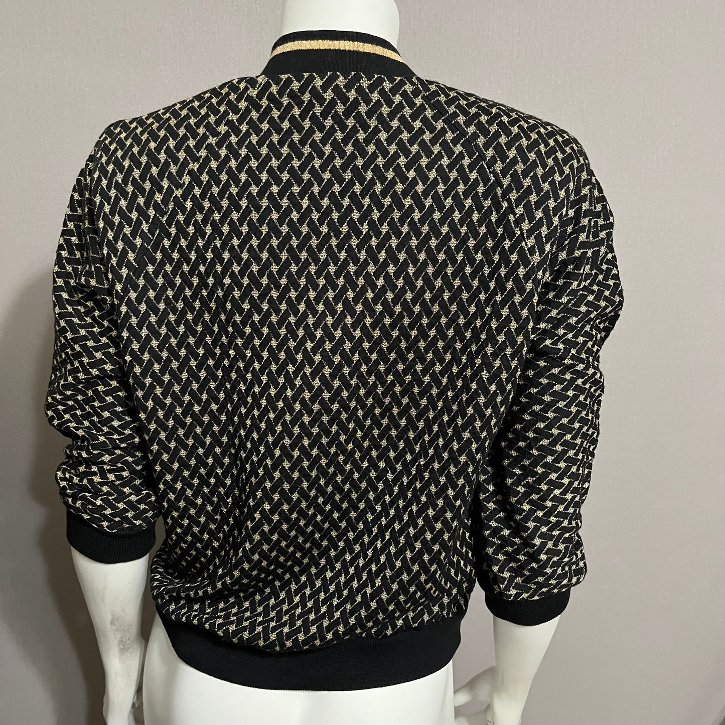 Vintage Graff Black Gold Sparkly Pullover Sweater Sz-Small