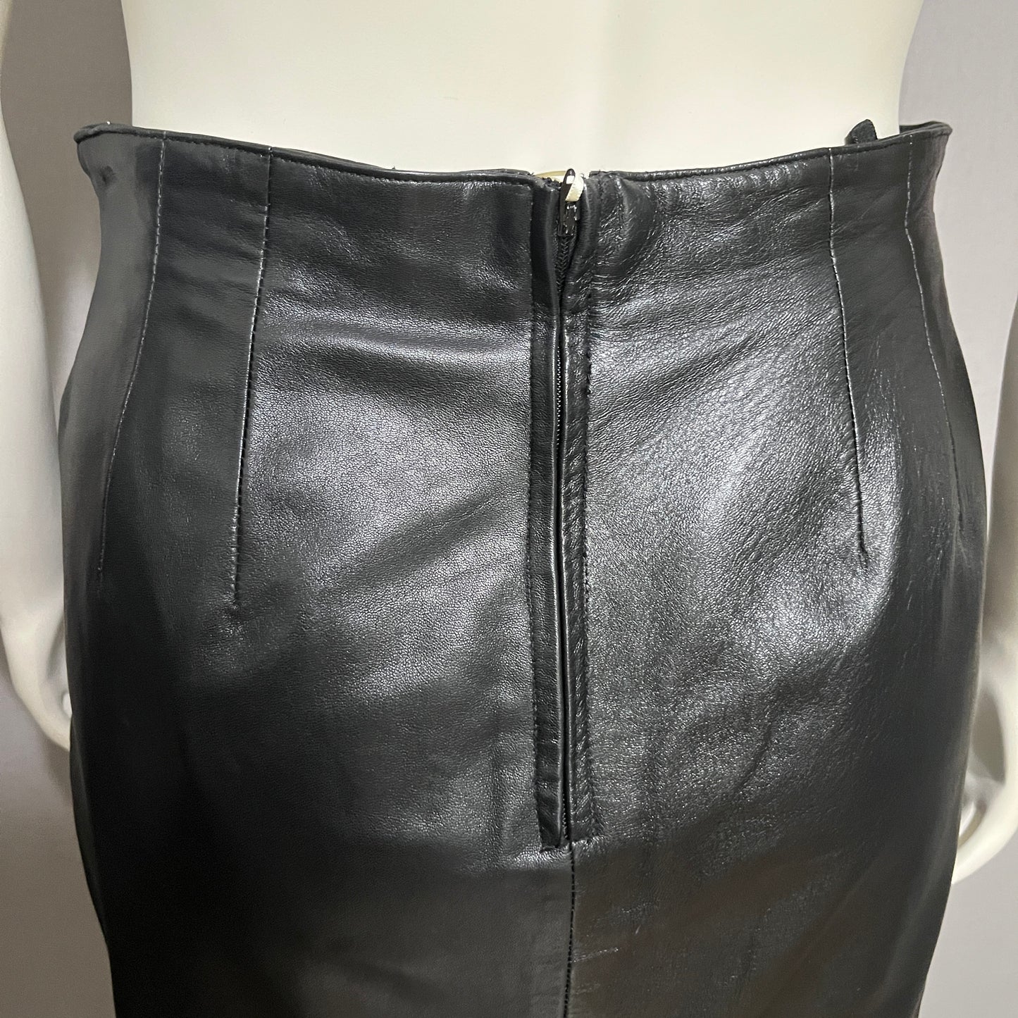 Vintage Lord & Taylor 100% Genuine Leather Pencil Skirt Sz-16