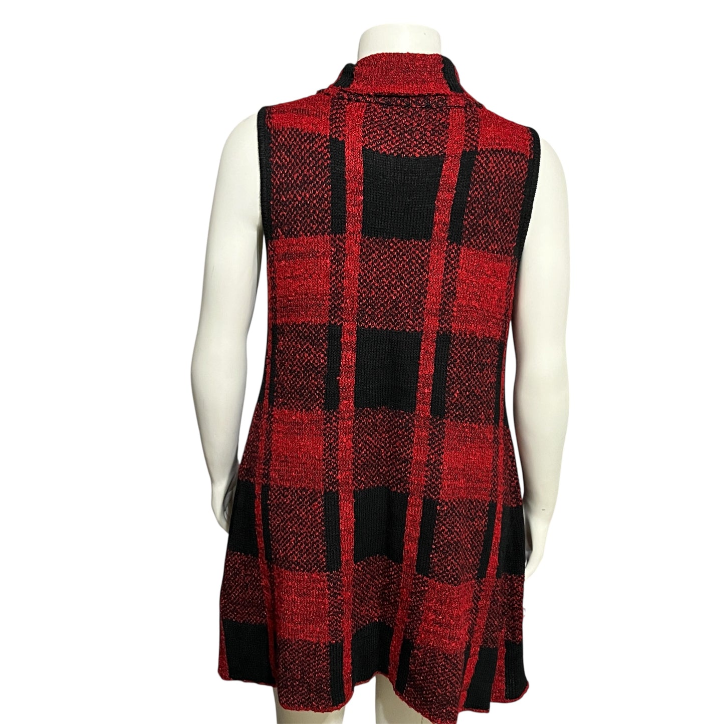 Joseph A Red and Black Knit Cardigan Sz-Large