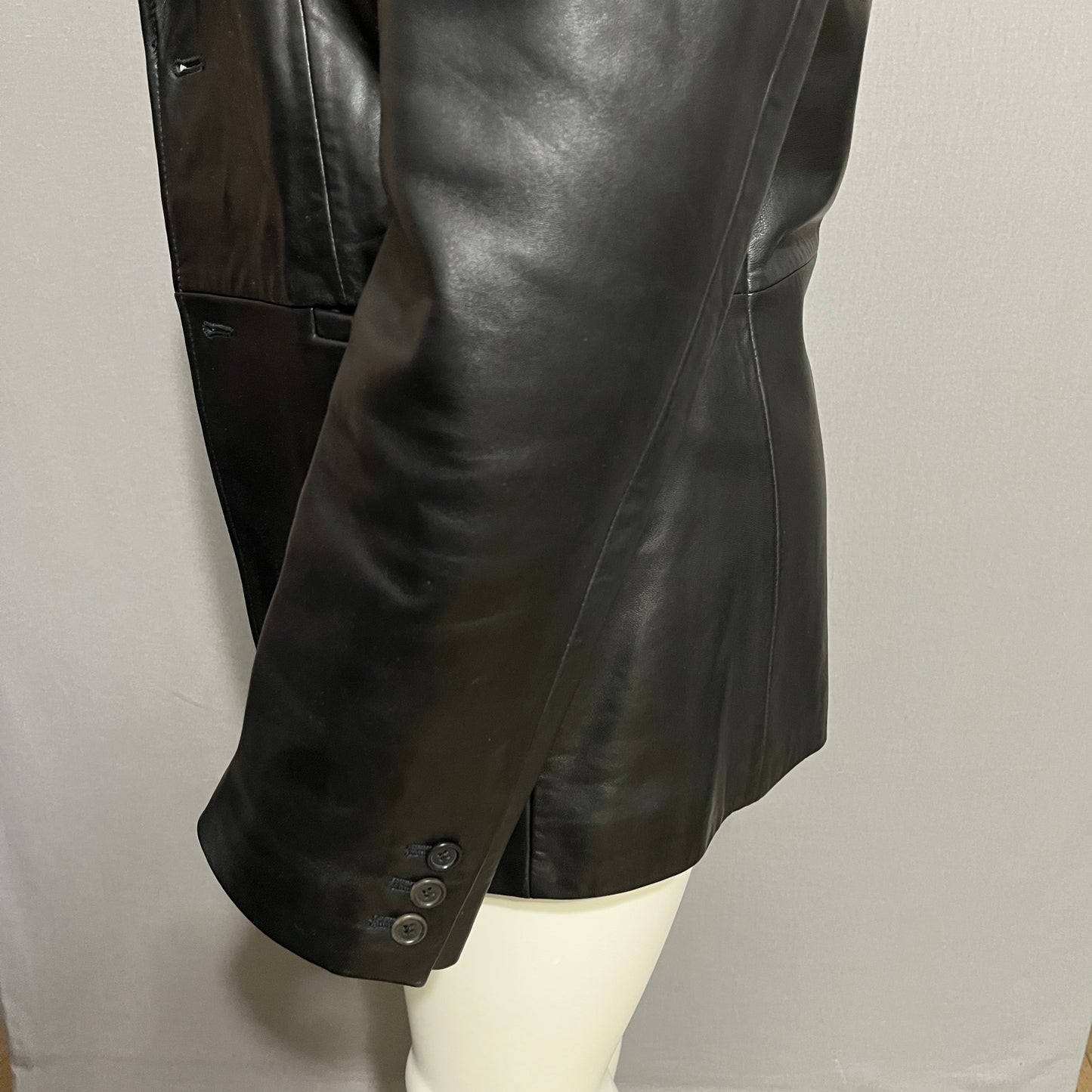 Adriano Goldschmied Black 100% Leather Blazer Jacket Sz-Medium