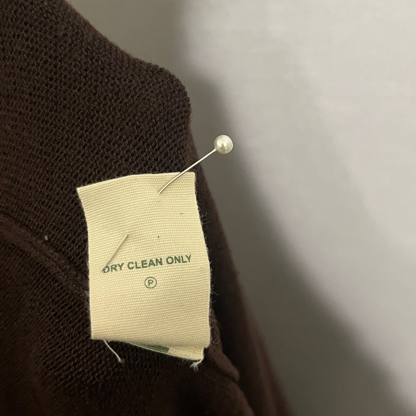 Nurture Chocolate Tussah Silk Brown Knit Peplum Sweater Vest Sz-Large