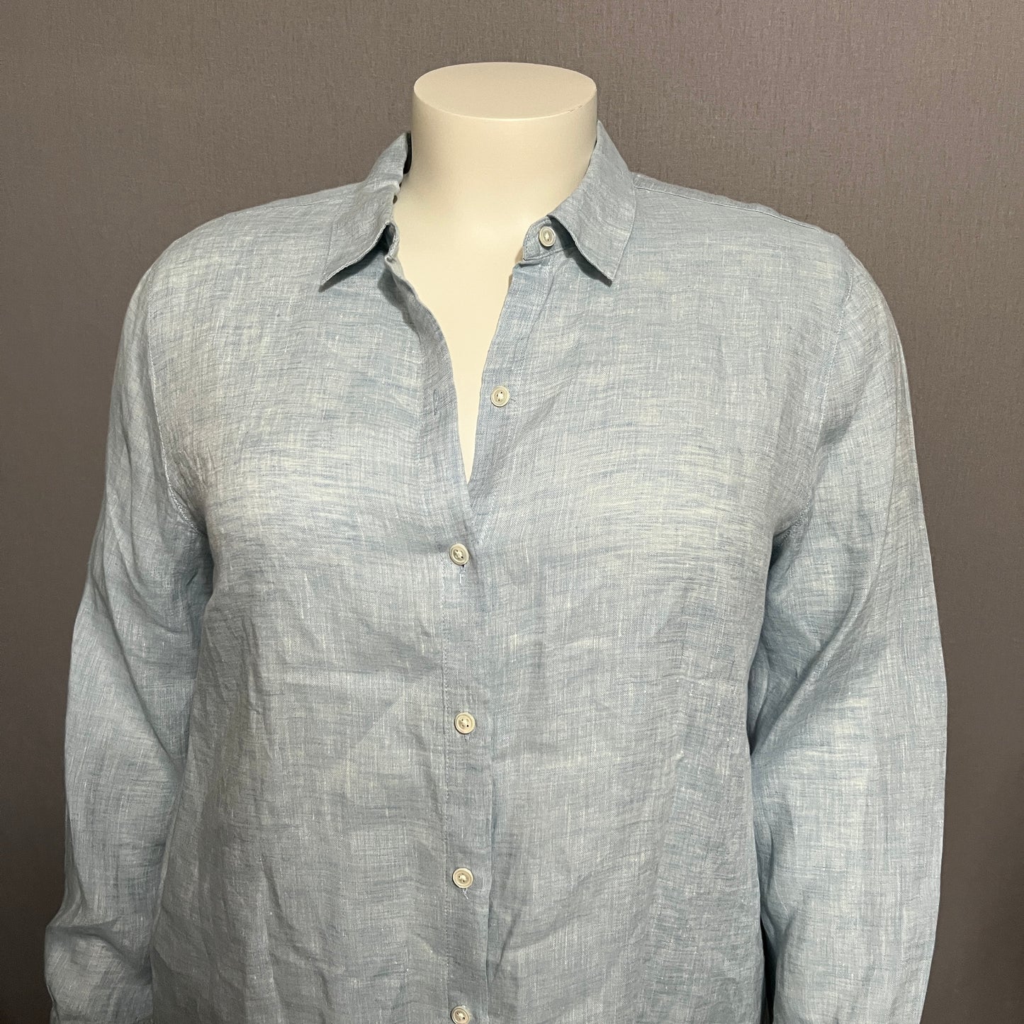 J.Jill Light Blue Linen Shirt Sz-XL