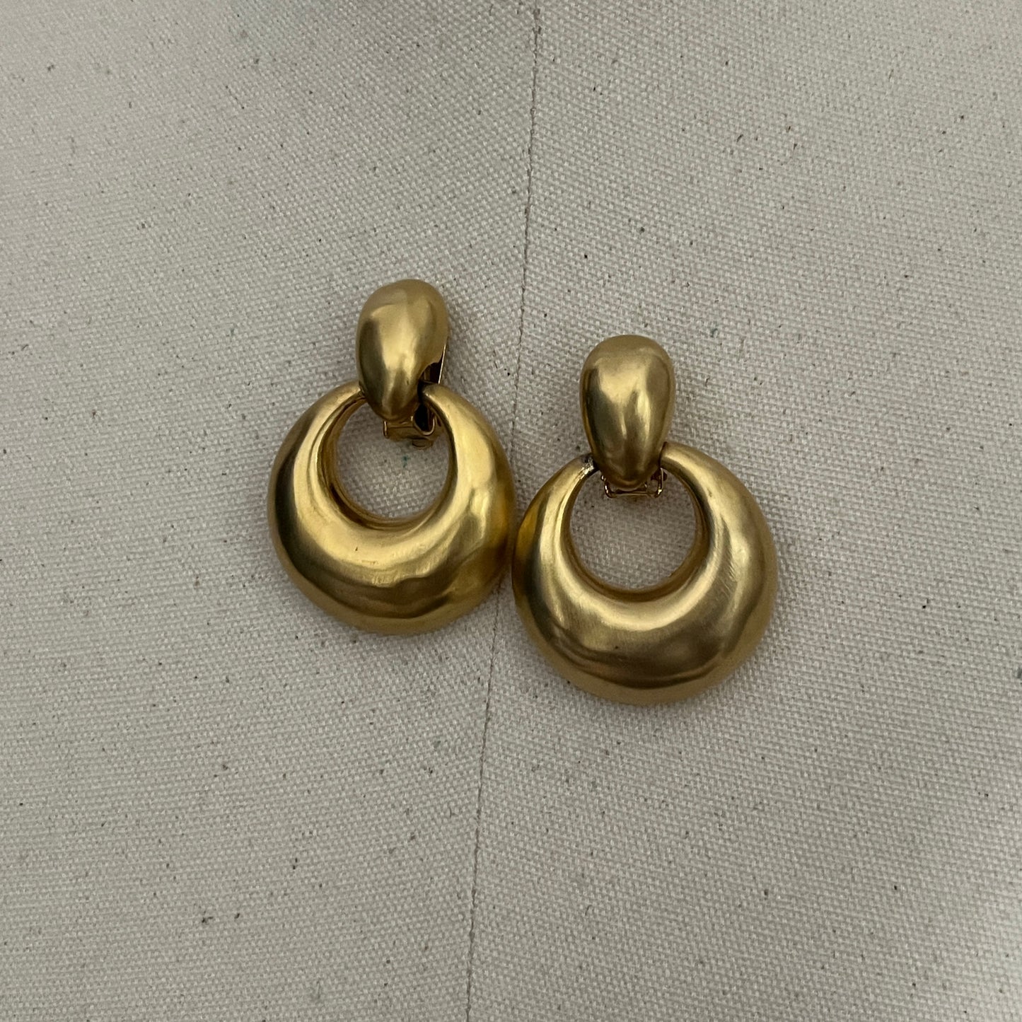 Vintage Gold Brass Hoop Earrings
