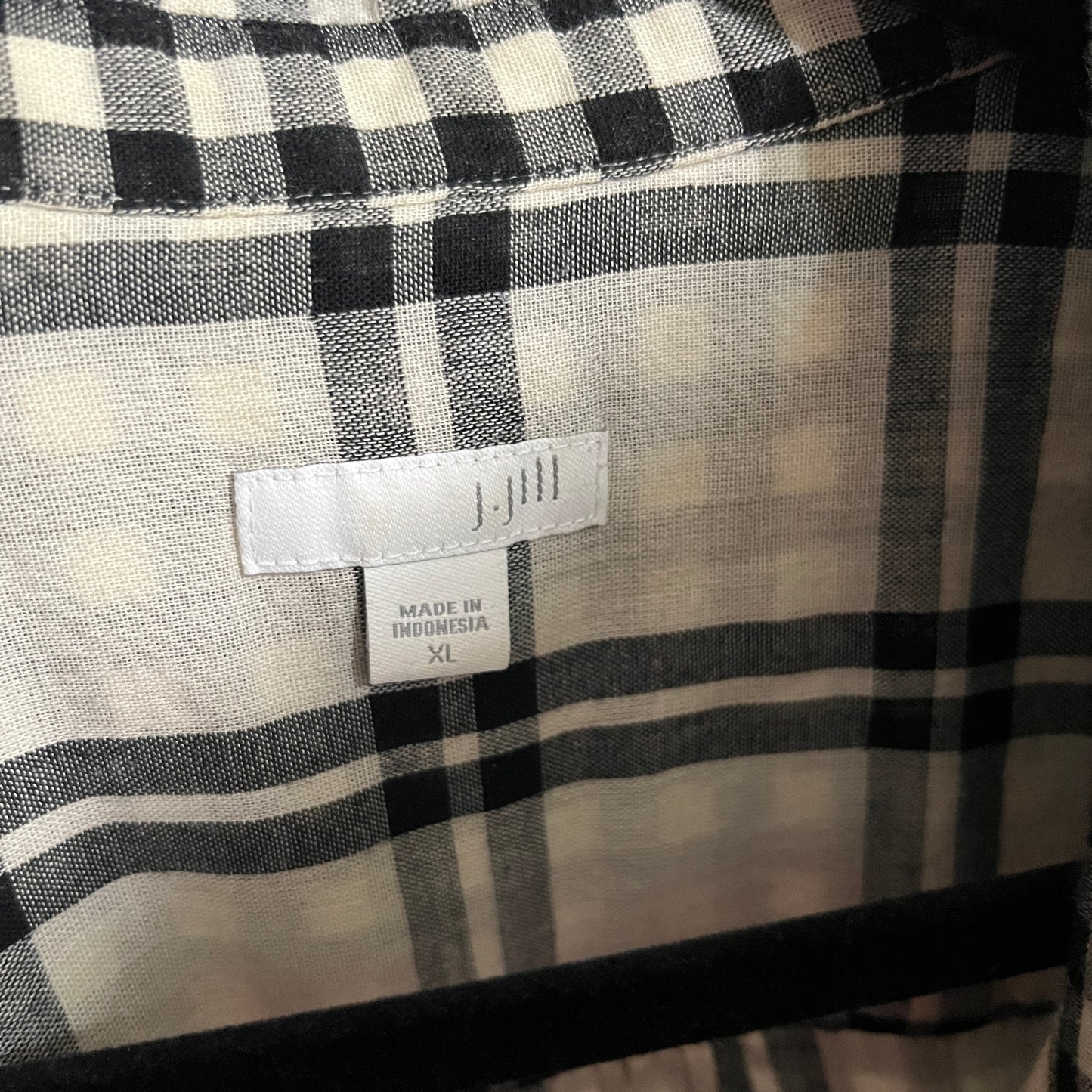 J.Jill 100% Cotton Gingham Tunic Top Sz-XL