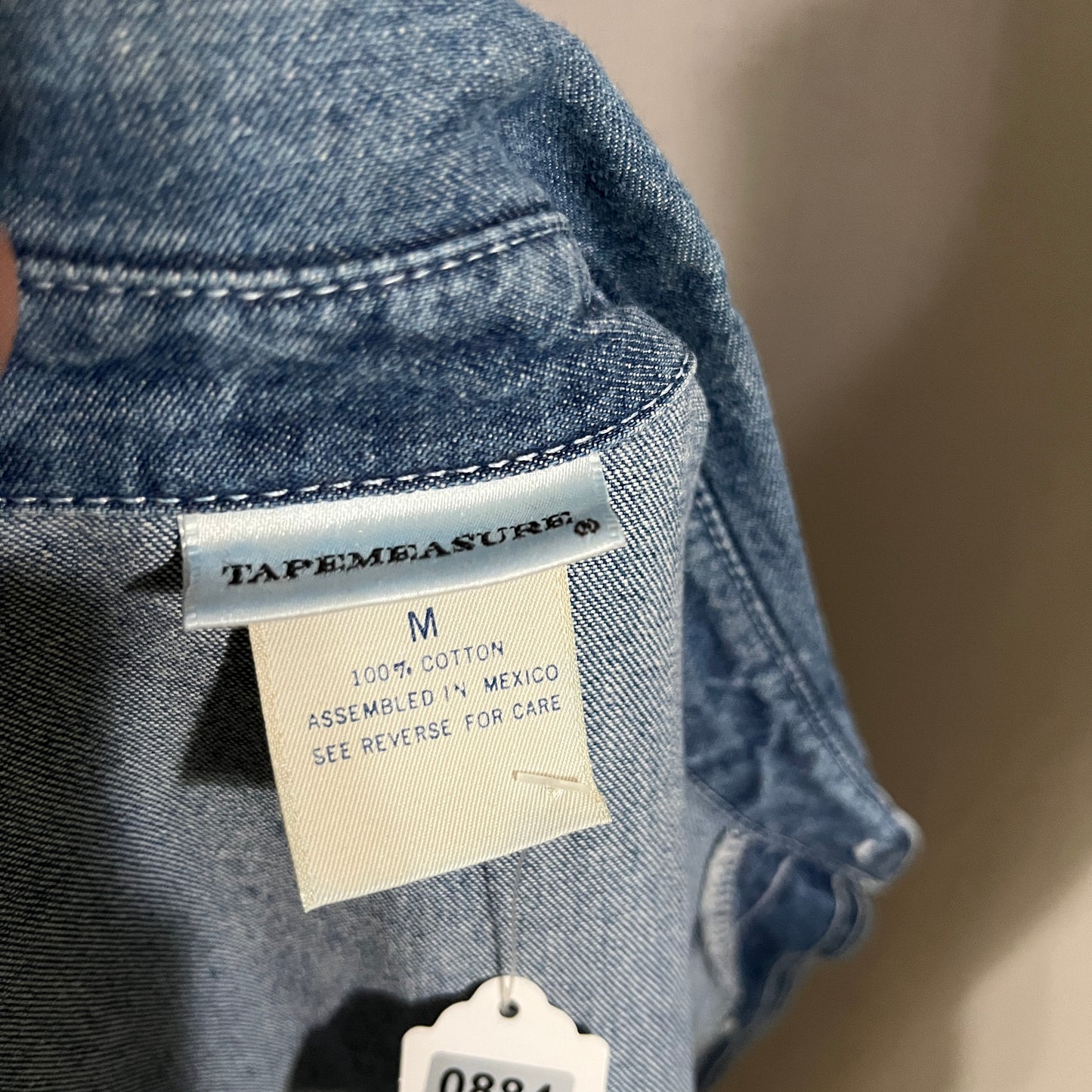Tapemeasure 100% Cotton Allover Denim Shirt Sz-Medium