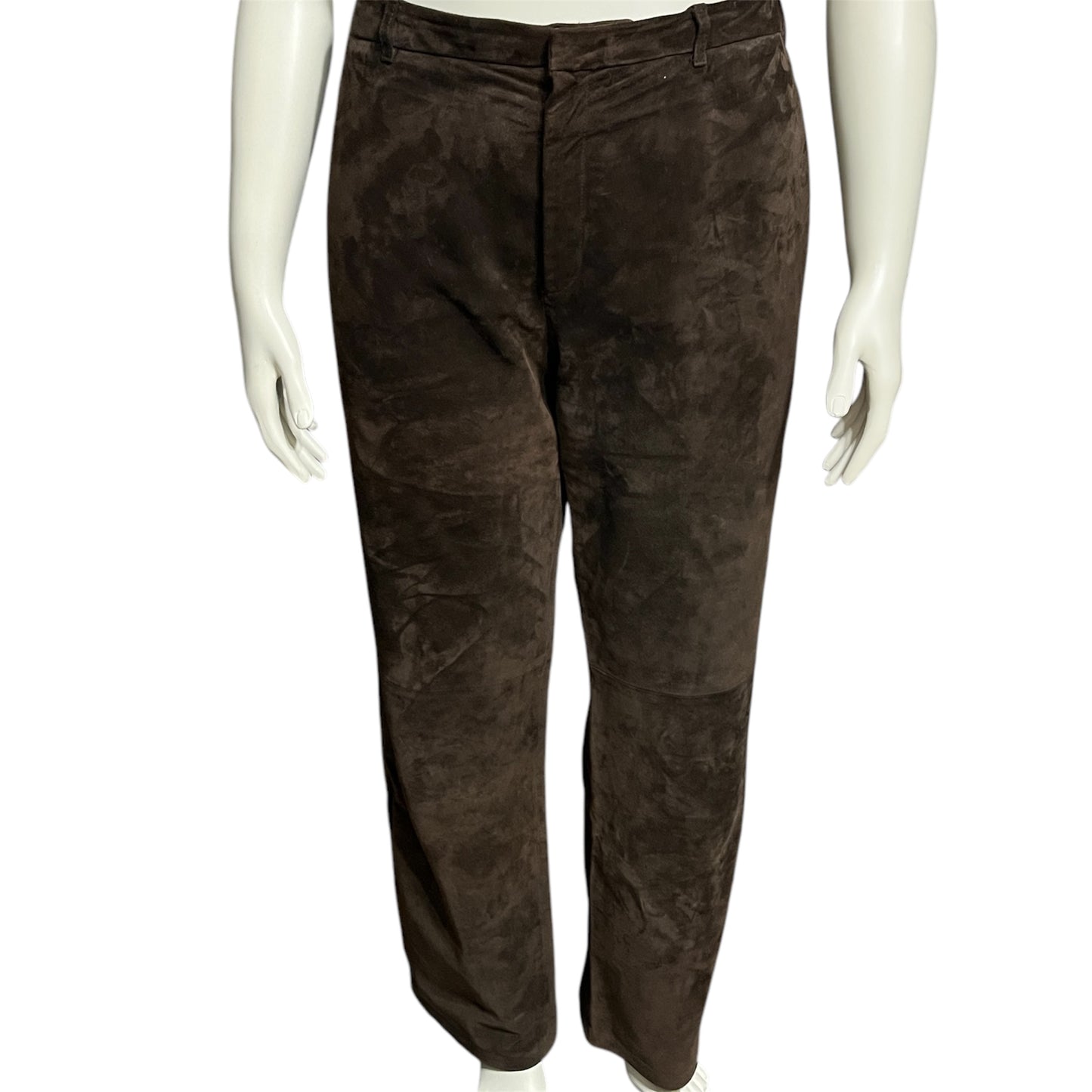 Nine West Chocolate Suede Straight Leg Pants Sz-16