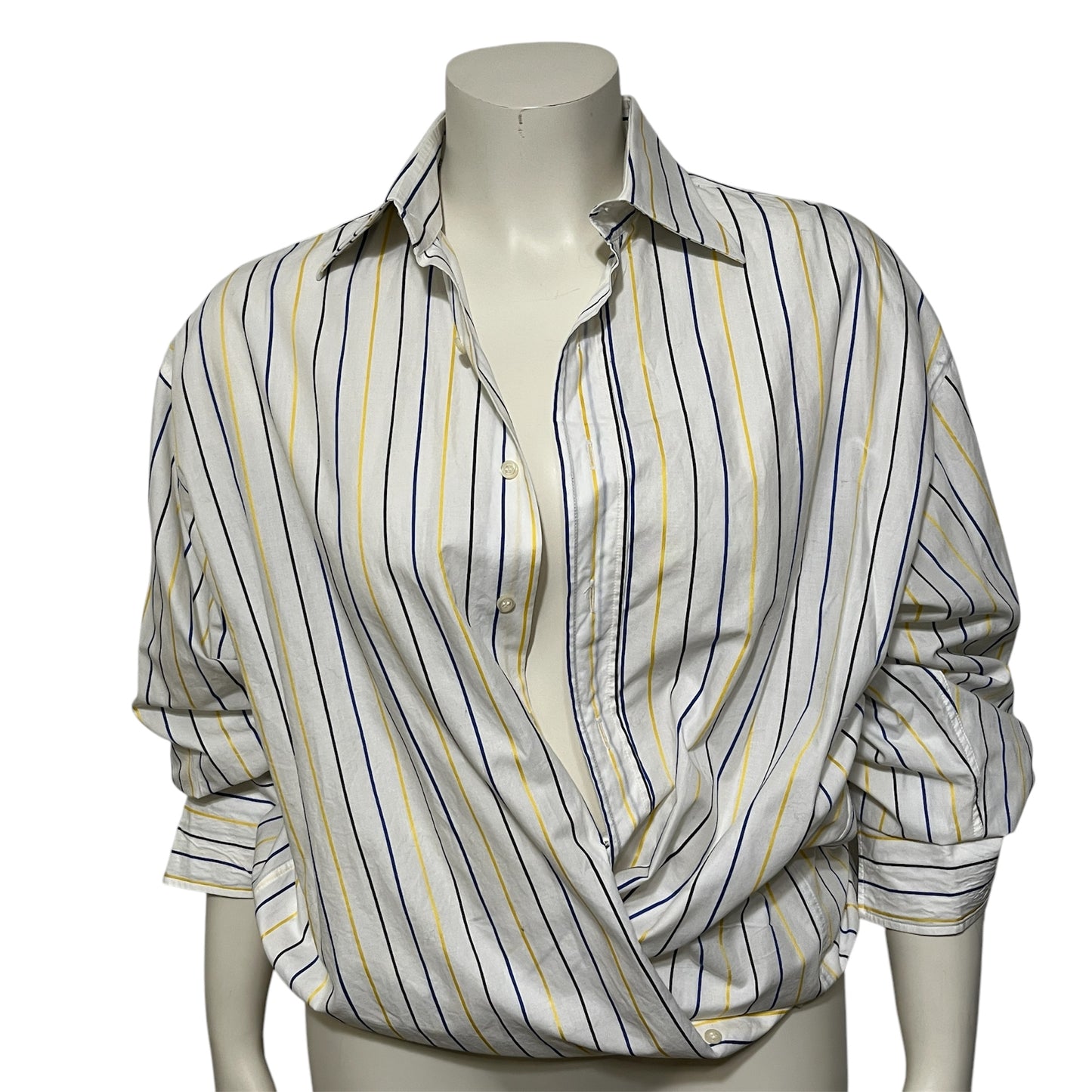 Ingram Cotton Blend Stripe Unisex Collared Shirt Sz-Lg/XL