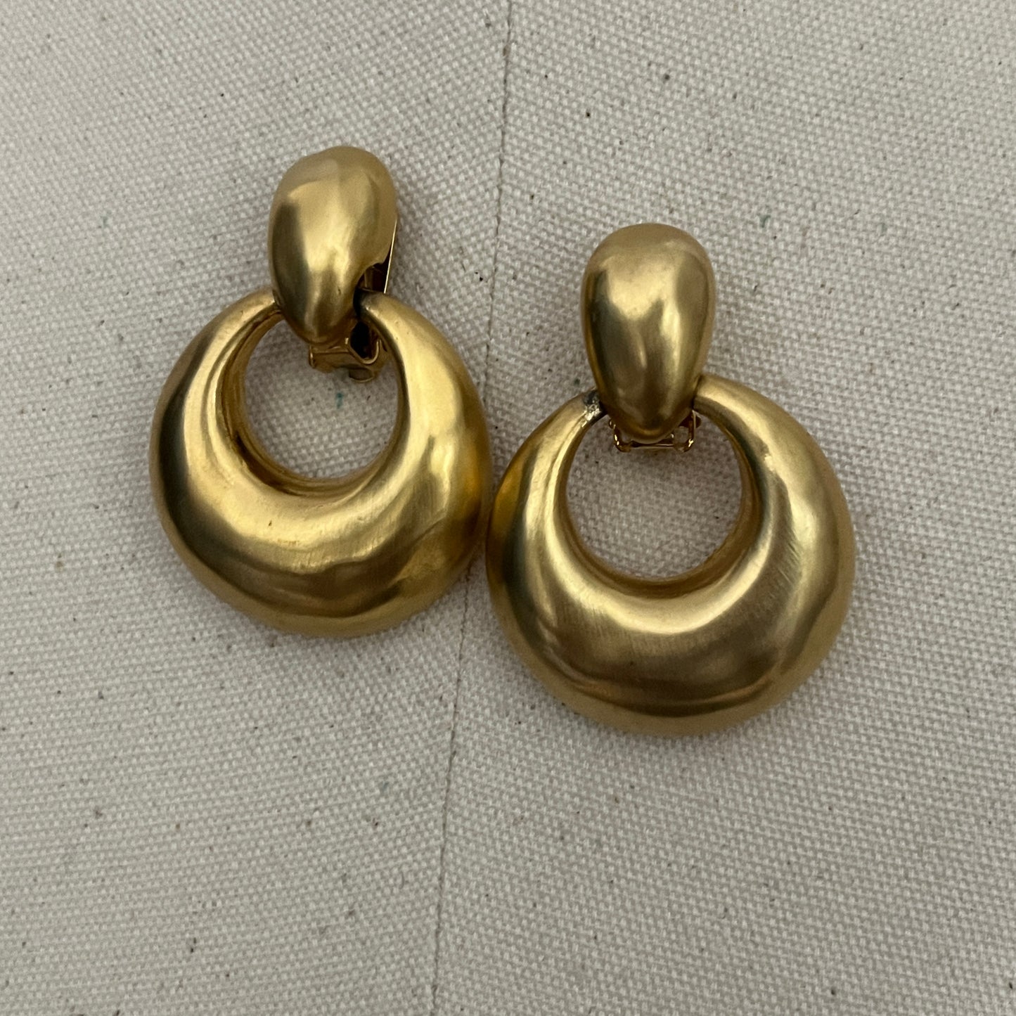 Vintage Gold Brass Hoop Earrings