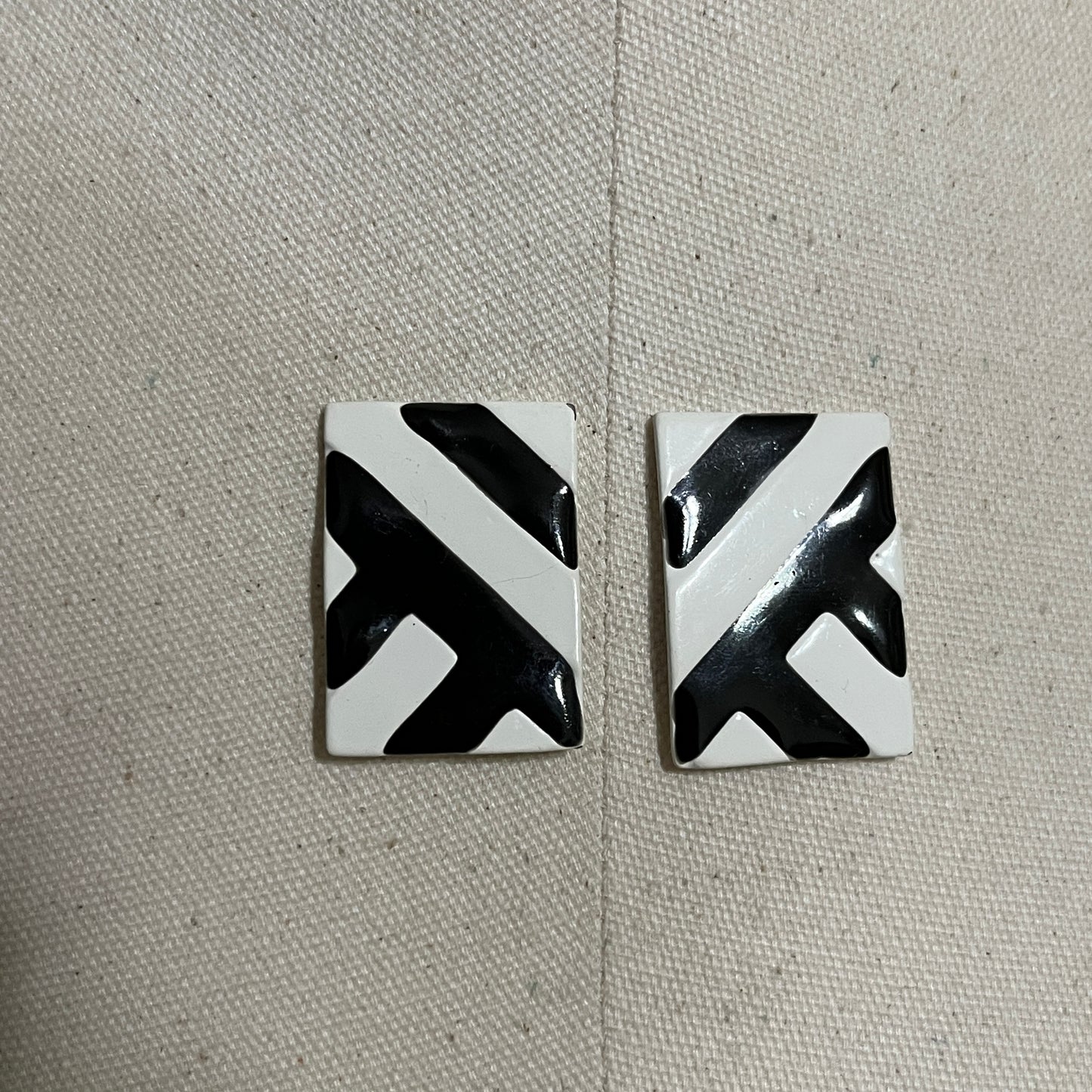Black and White Geometric Earrings