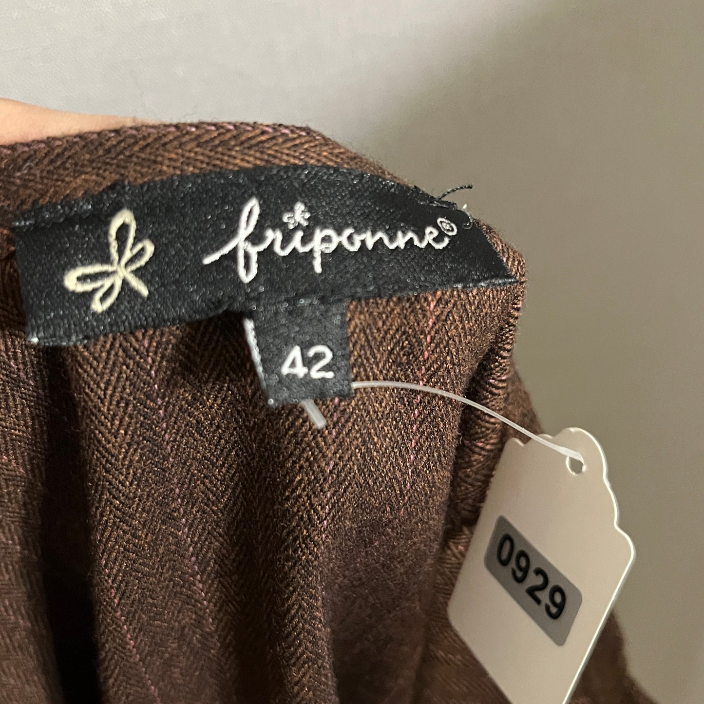 Chic A-Line Godet Stripe Brown & Pink Skirt