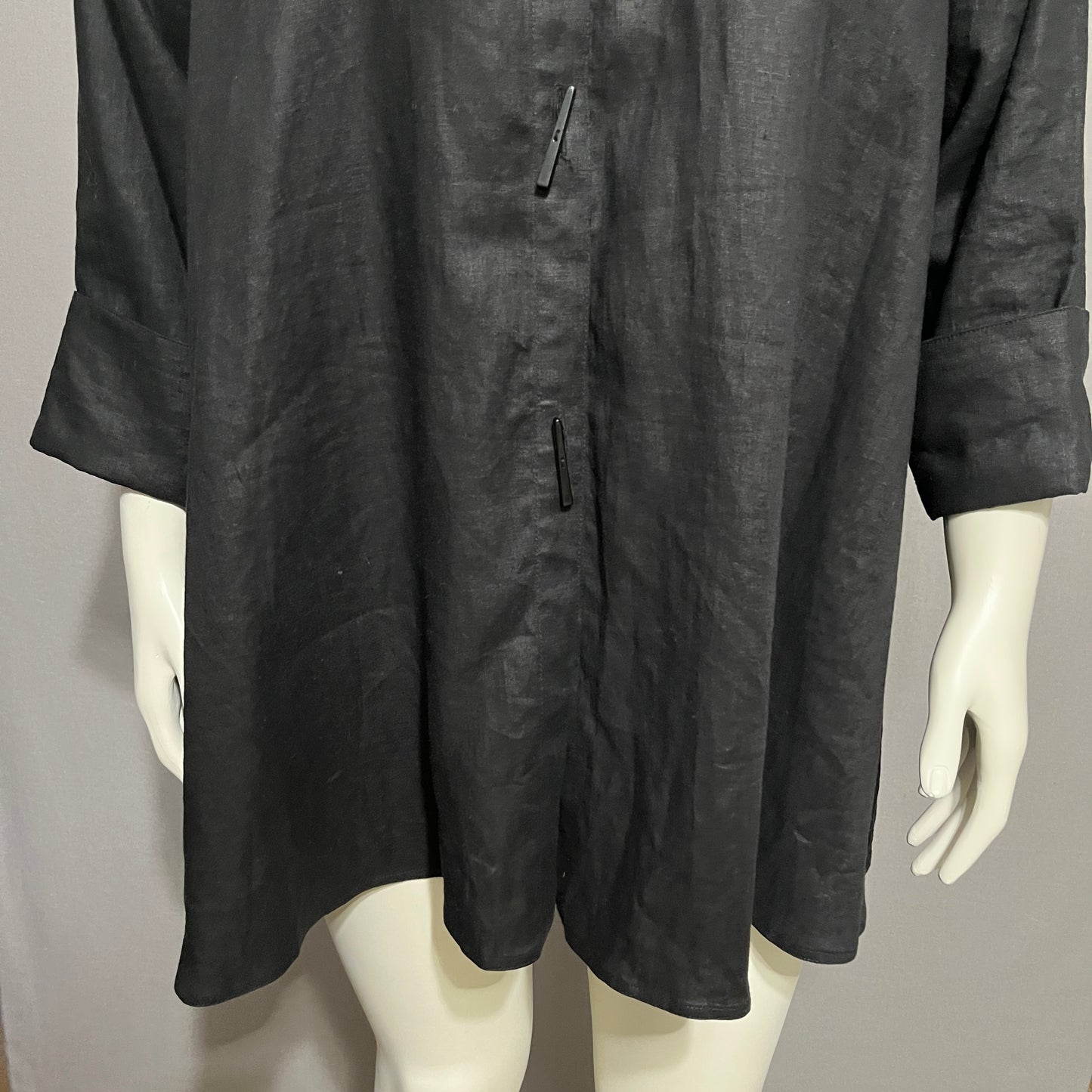 Courtney Washington Black 100% Linen Shirt Sz-XL