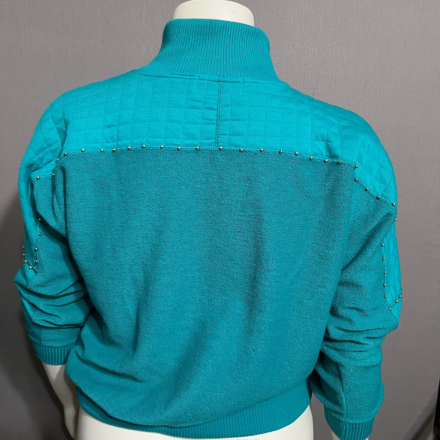 Vintage Turquoise Pullover Lounge Sweater Sz-Medium