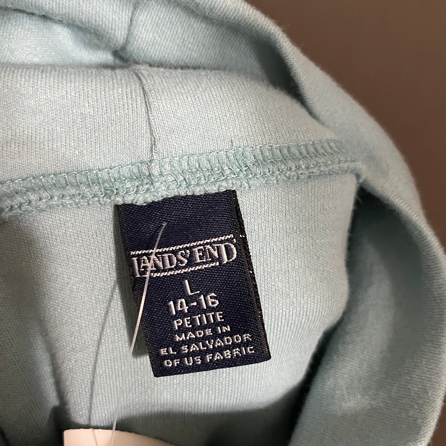 Lands' End Soft Blue Petite 100% Cotton Turtleneck Sz-14/16