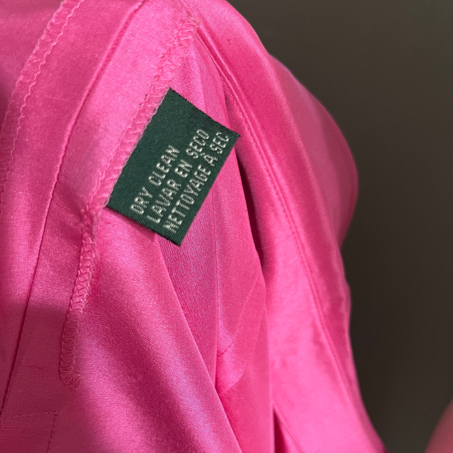 Lauren Ralph Lauren Hot Pink 100% Silk Blouse Sz-16