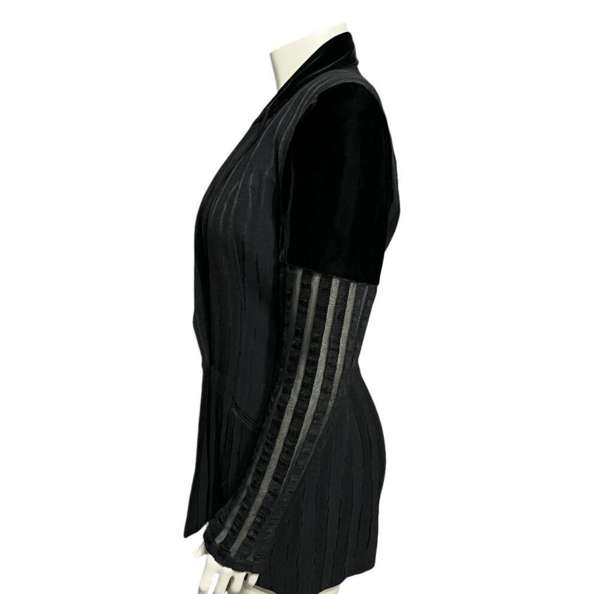 Amelia Toro Cinched Pinstriped Wool Linen Blazer Sz-10