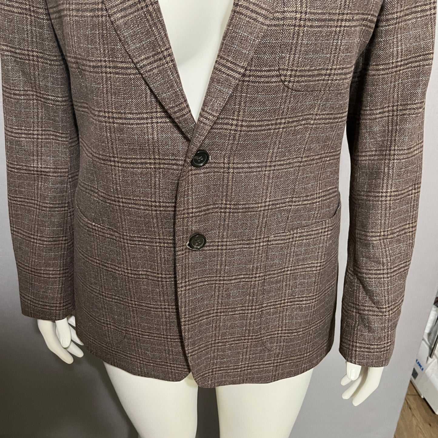 Banana Republic 100% Cotton Plaid Unisex Blazer Sz-Medium/Large 42S