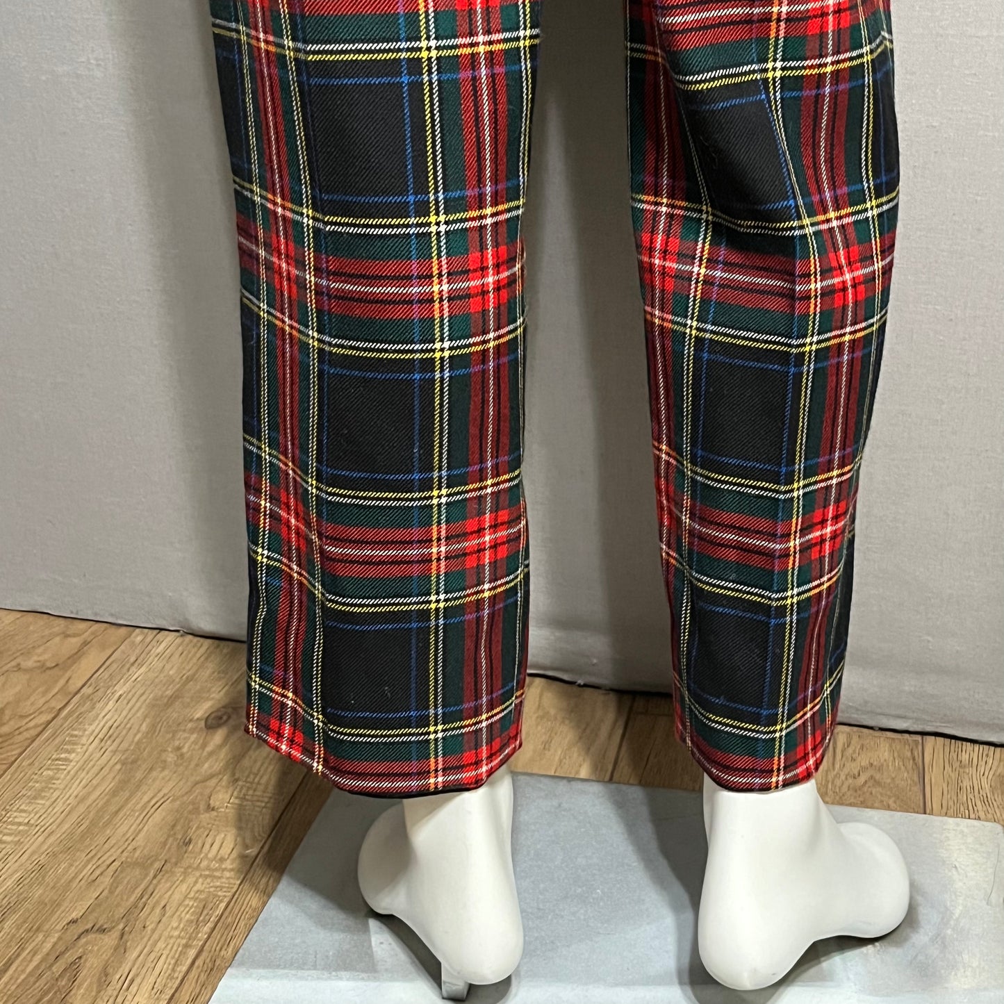 Vintage Plaid Tartan 100% Wool Pants Sz-6