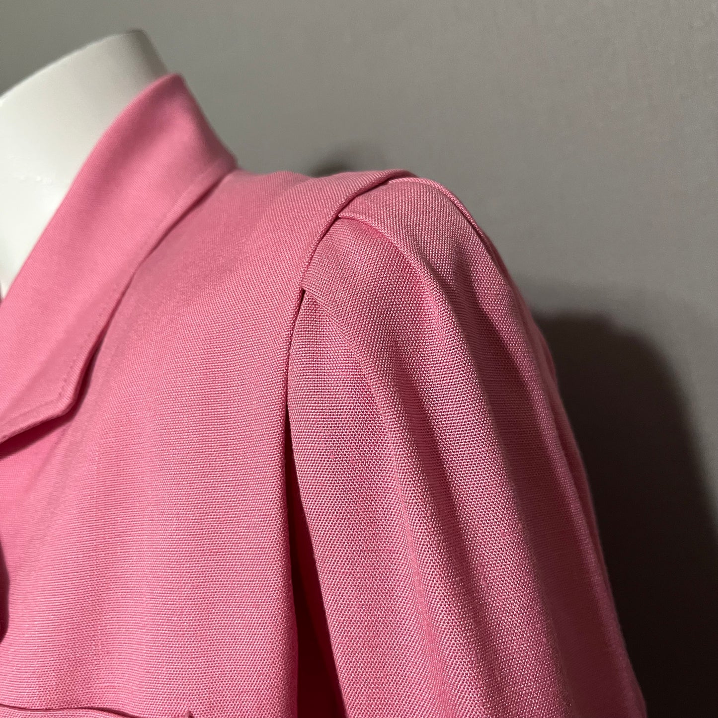 Harve Benard Light Pink 100% Viscose Double Breasted Cropped Jacket Sz-8 Petite