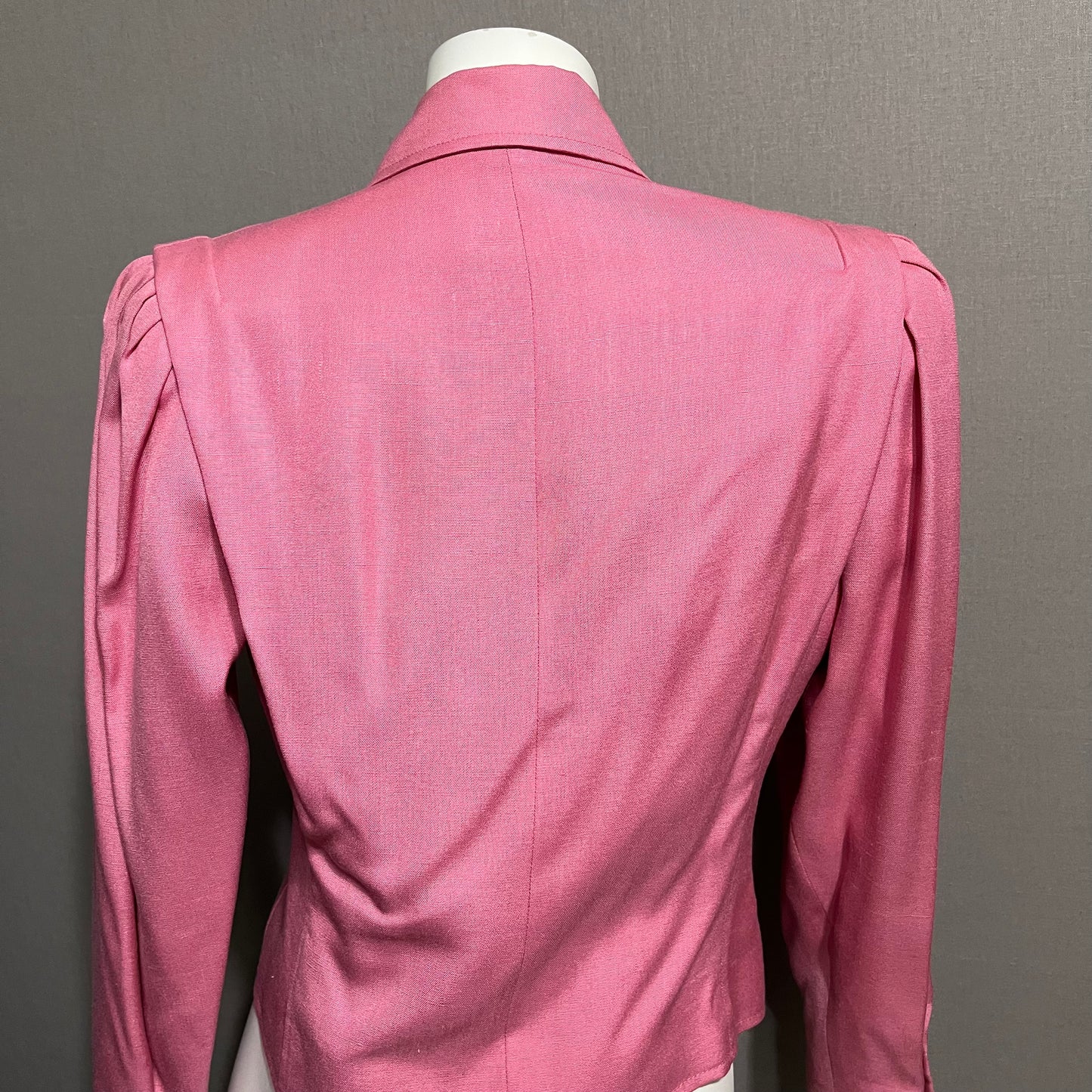 Harve Benard Light Pink 100% Viscose Double Breasted Cropped Jacket Sz-8 Petite