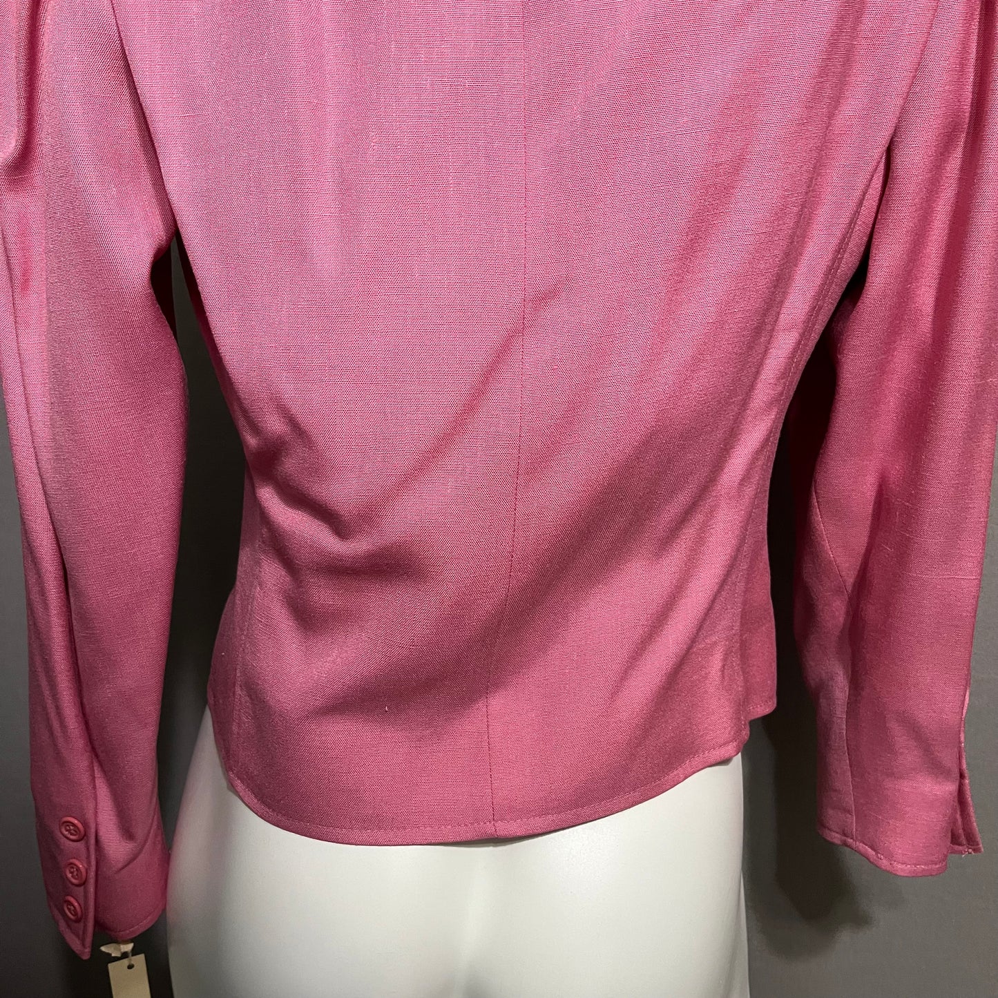 Harve Benard Light Pink 100% Viscose Double Breasted Cropped Jacket Sz-8 Petite