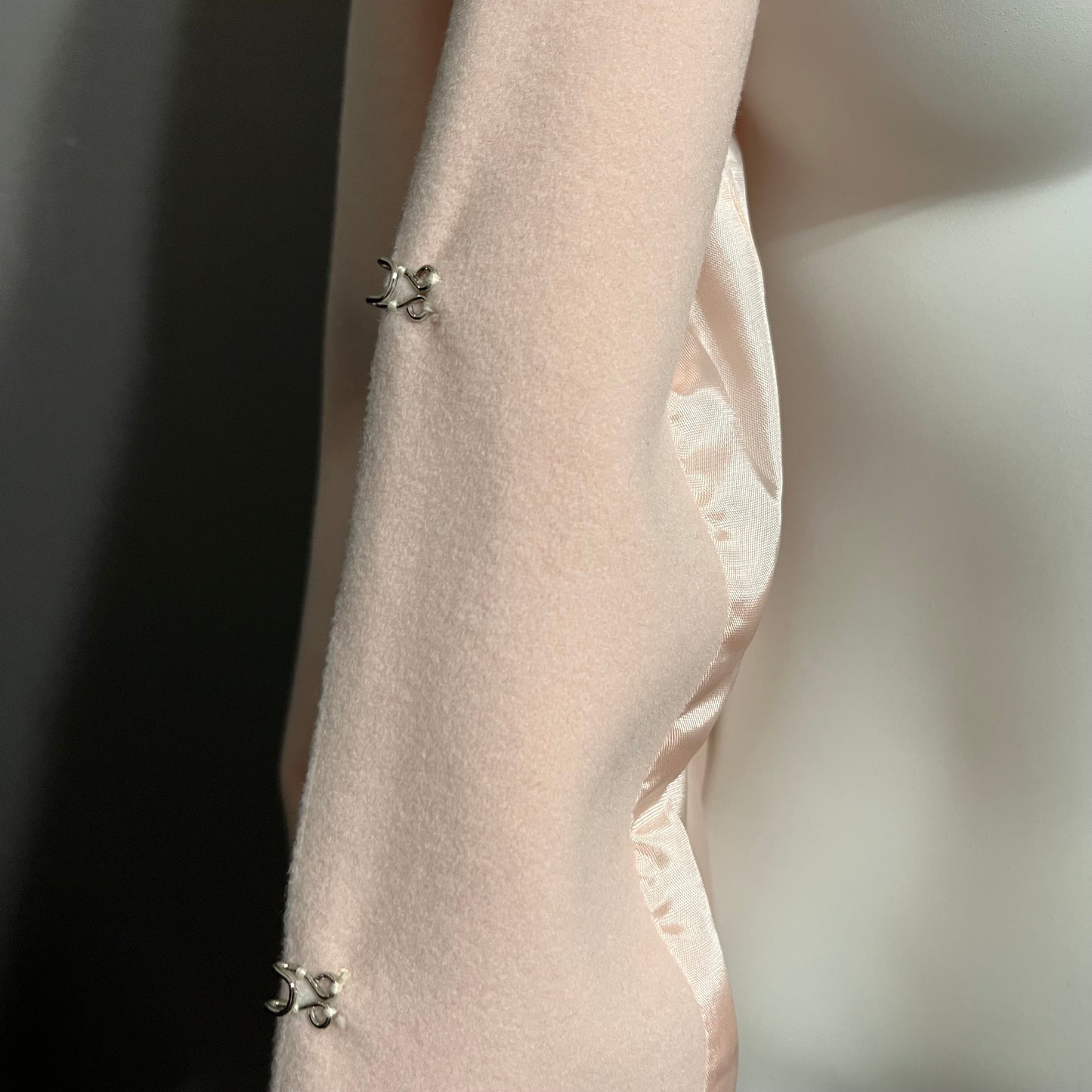 Vintage Fashionista Wool | Cashmere Blend Pink Pearl Blazer Sz-Large