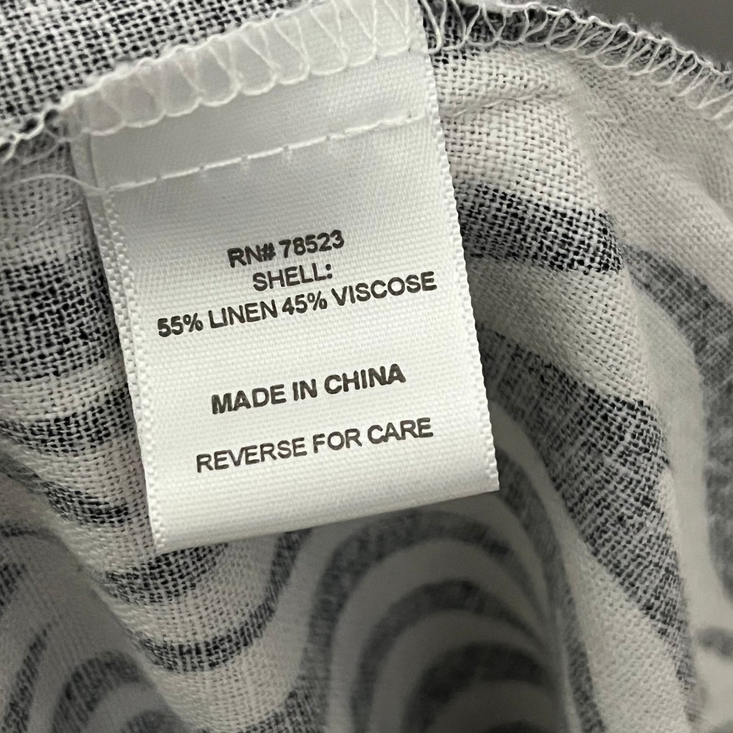 Talie Black Zebra Print Linen / Viscose Shirt Sz-Medium