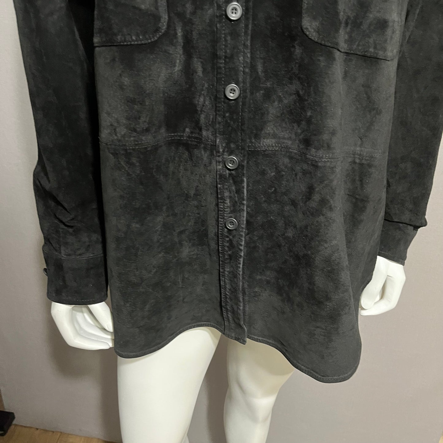 Jones New York Black Leather Suede Jacket Sz-2X