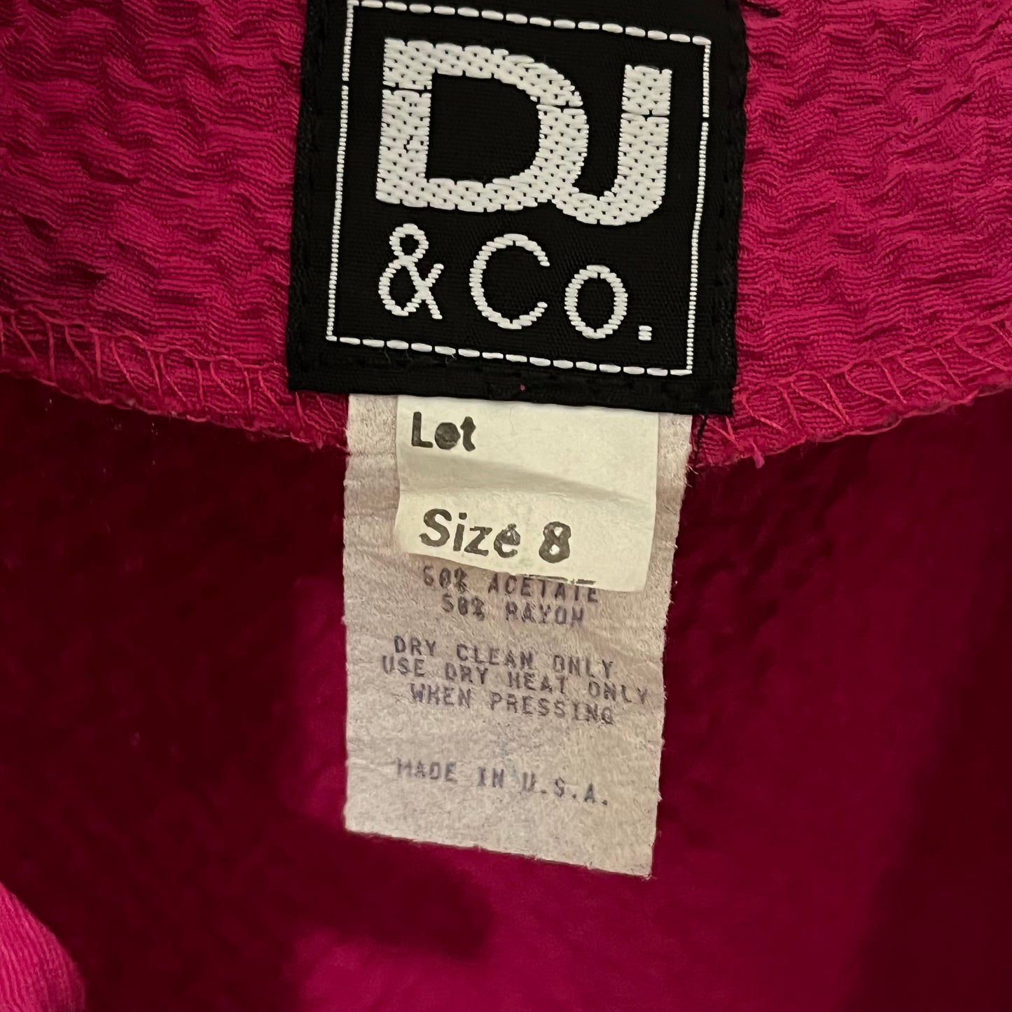 Vintage DJ & Co Fuchsia Pink Textured Sleeveless Maxi Dress Sz-8